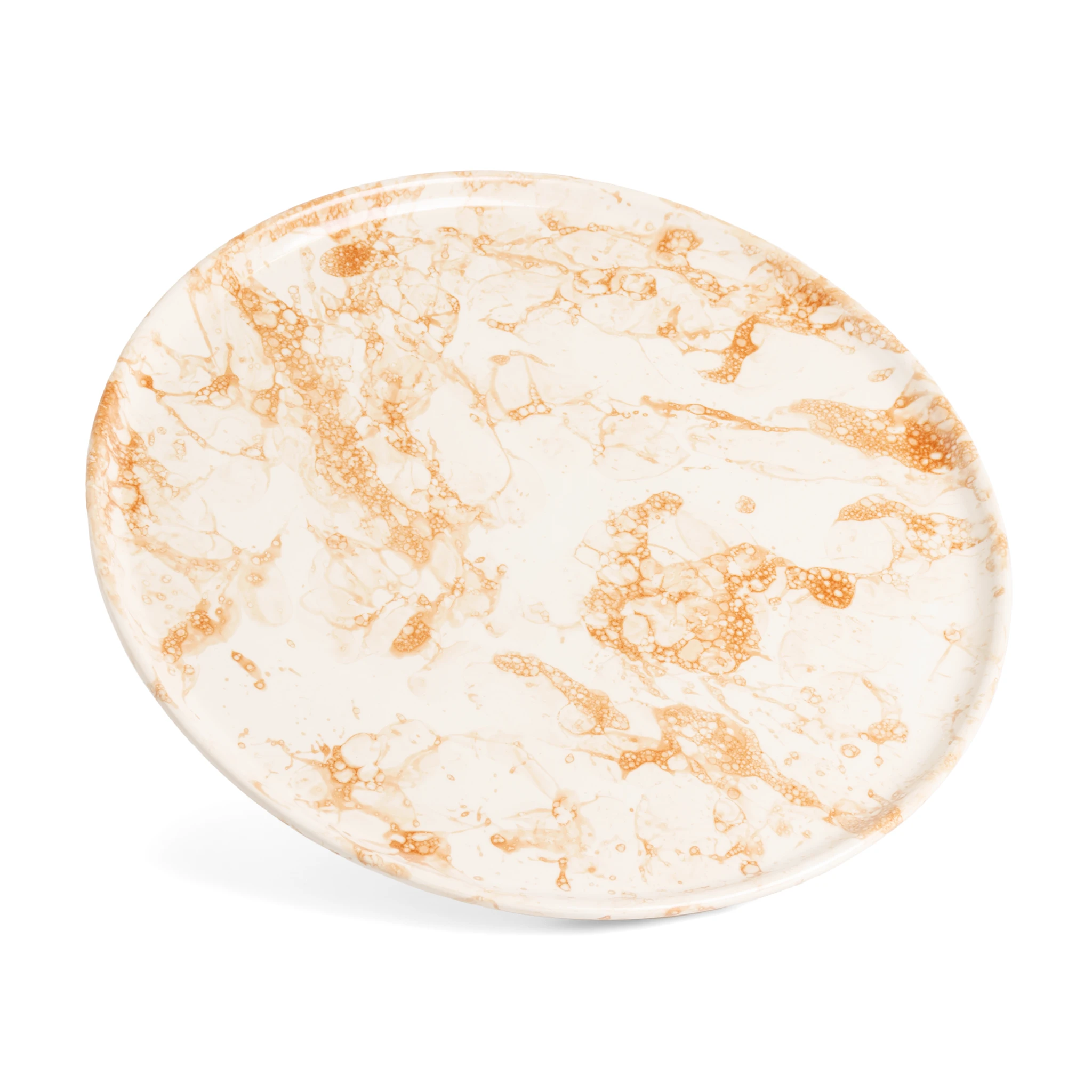 Round Serving Platter Marble Rust