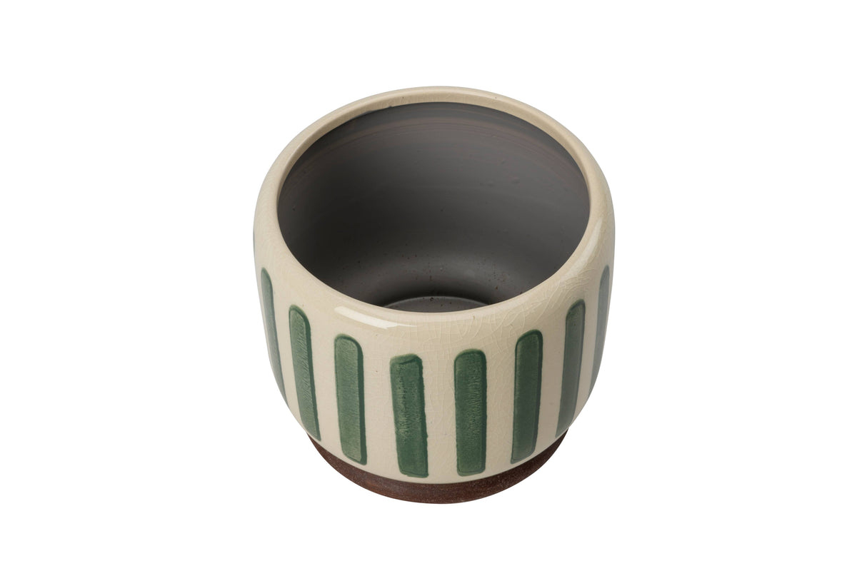 Collectors Indoor Pot 18cm Green Stripe