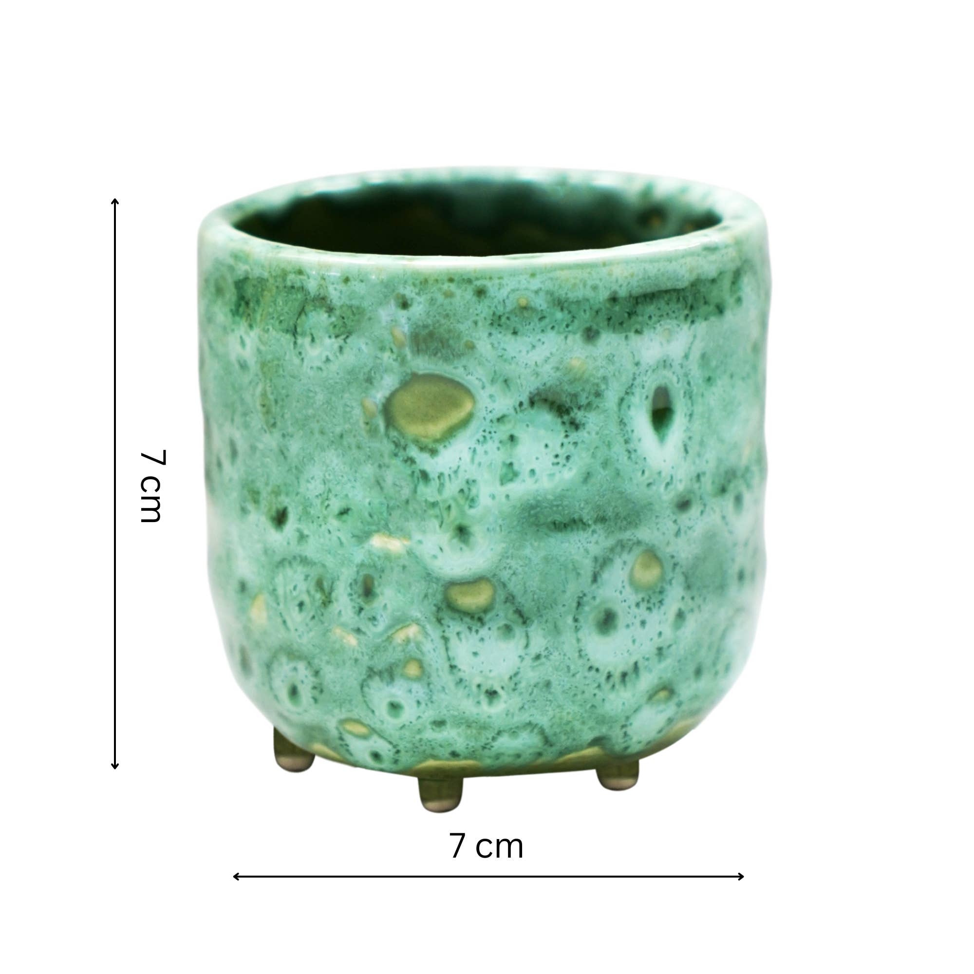 Reactive Glaze Ceramic Indoor Cacti Planter H7cm D7cm