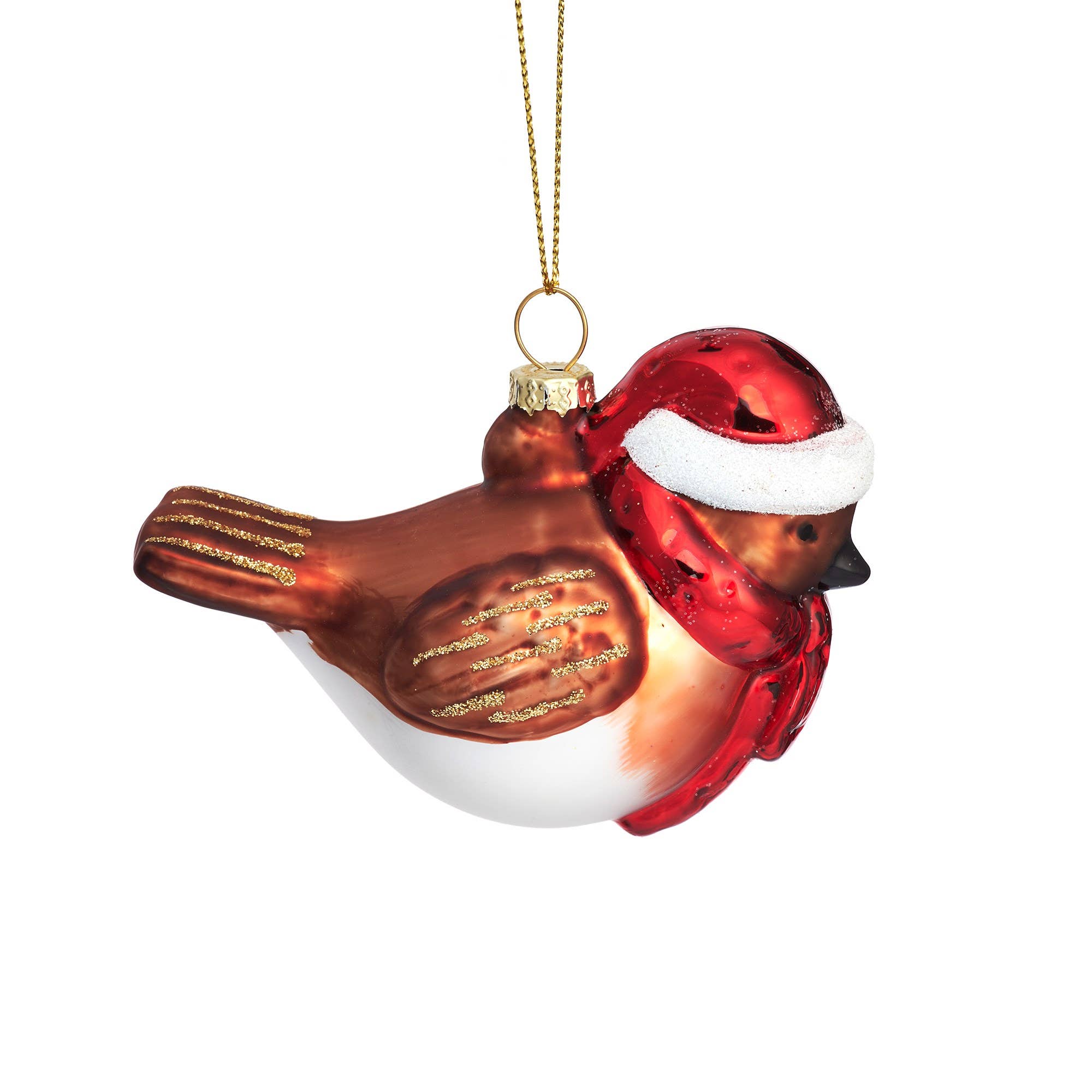 Robin in a Scarf and Hat Shaped Bauble