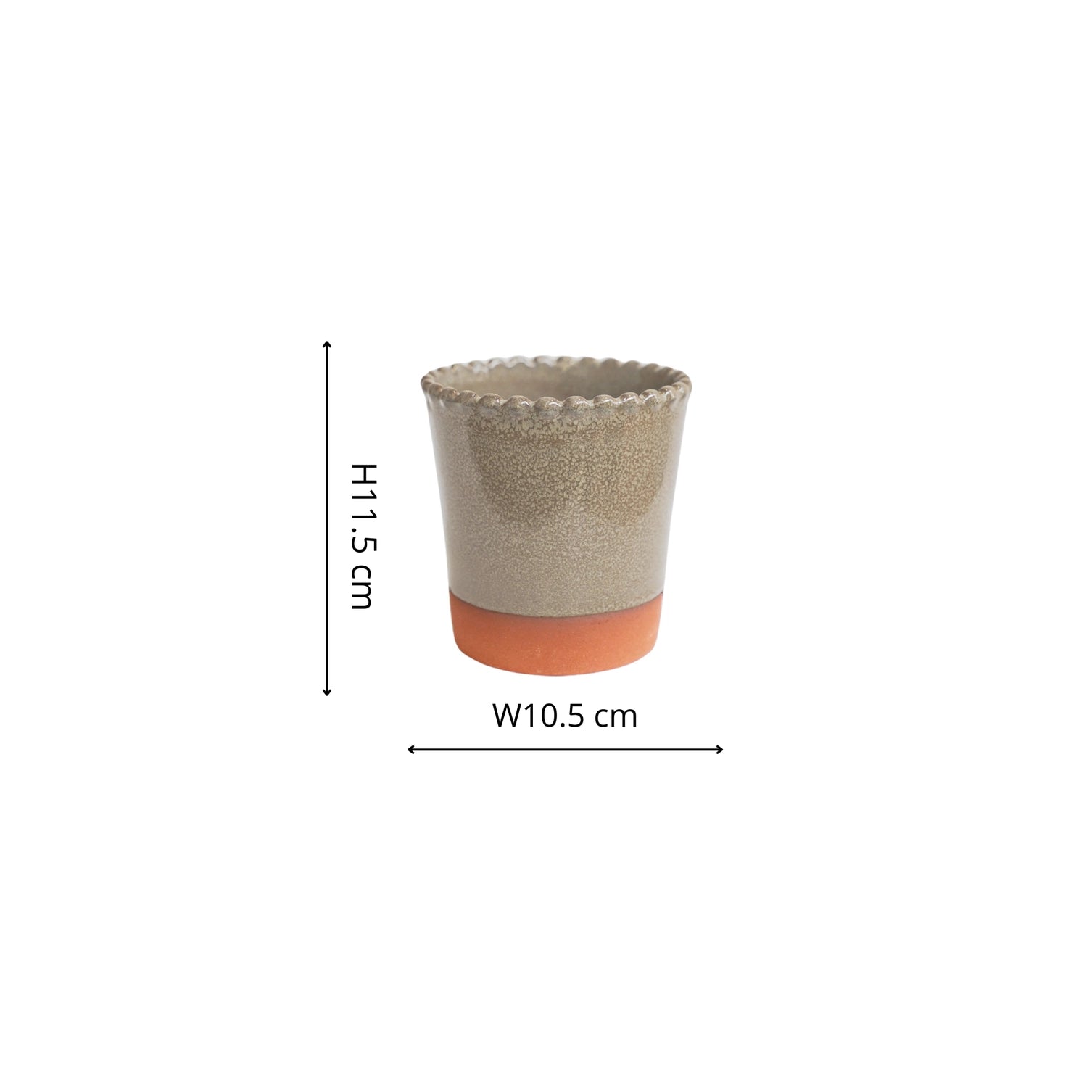 Adeline Beaded Edge Planter H11.5cm D10.5cm