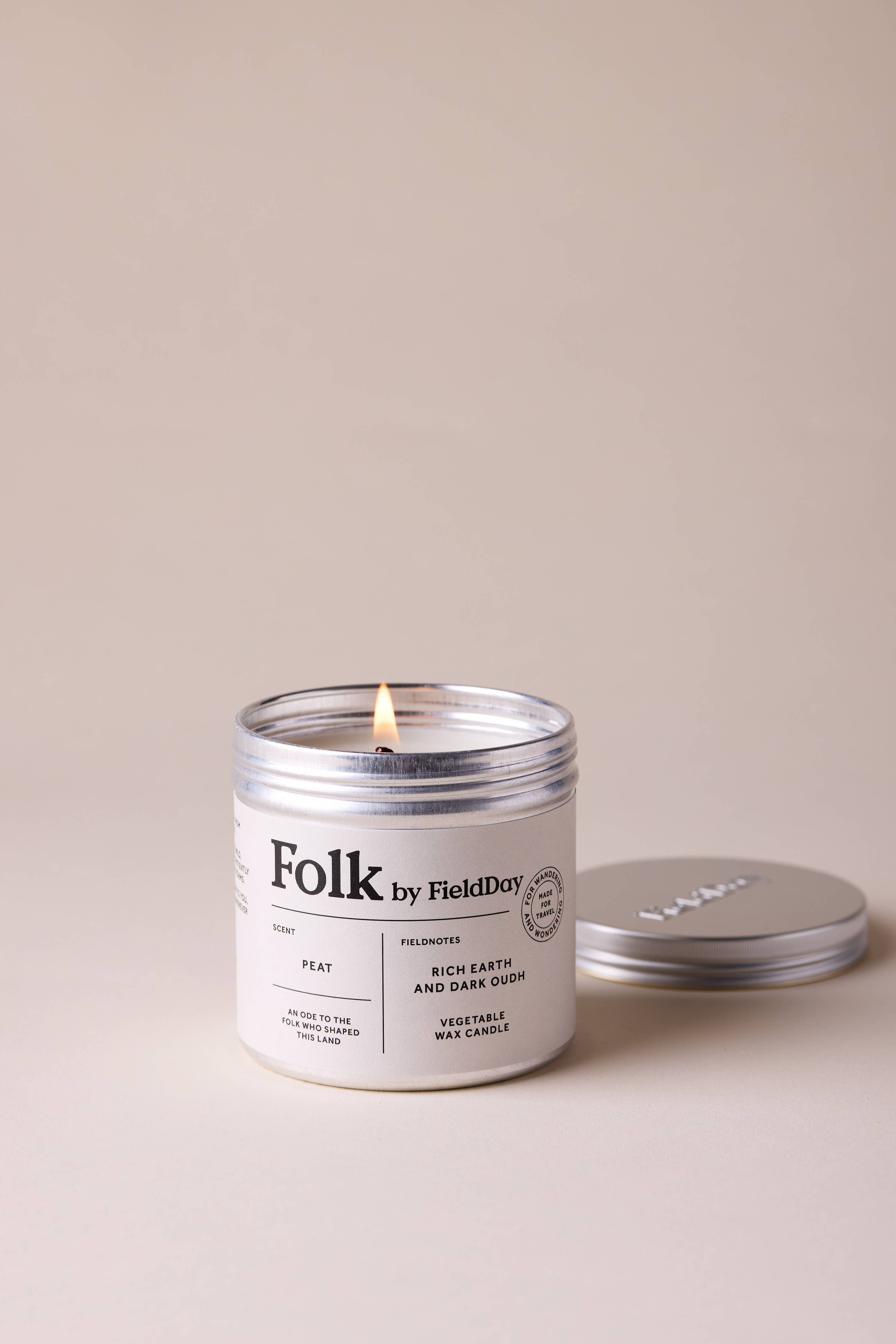 Peat Vegetable Wax Folk Tin Candle