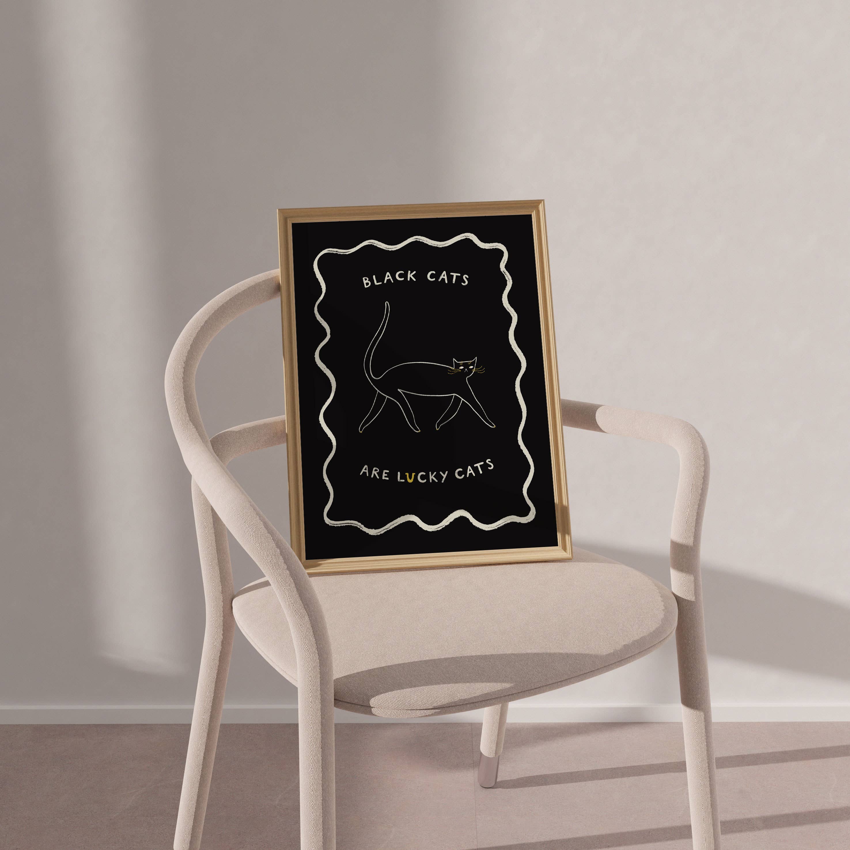 Black Cats Are Lucky Cats Art Print | Lucky Cat Art