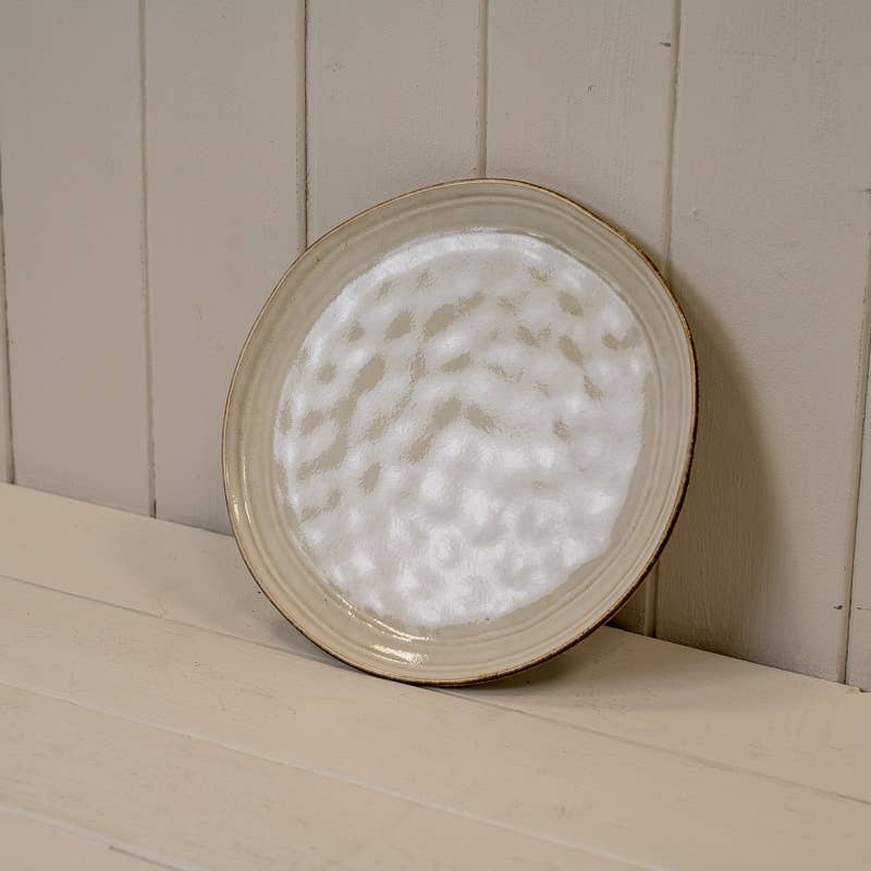 Reactive Grey Ceramic Dessert Plate