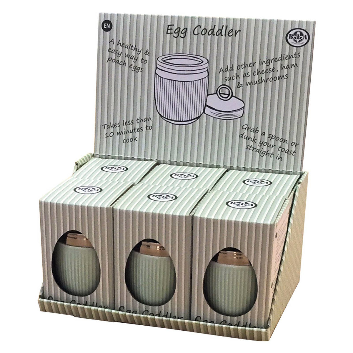 Fluted Egg Poacher Celadon Green - Egg Coddler