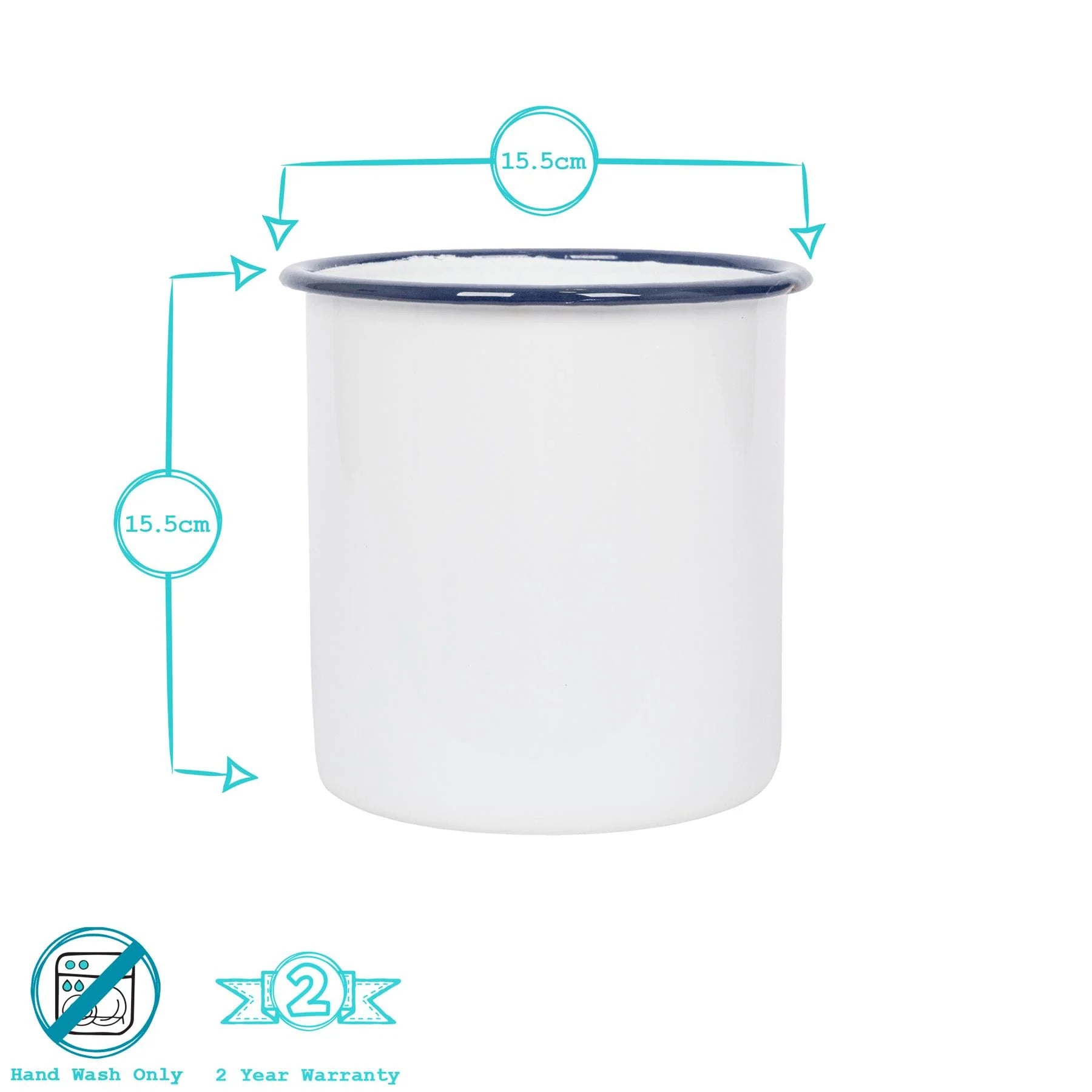 White Enamel Utensil Holder