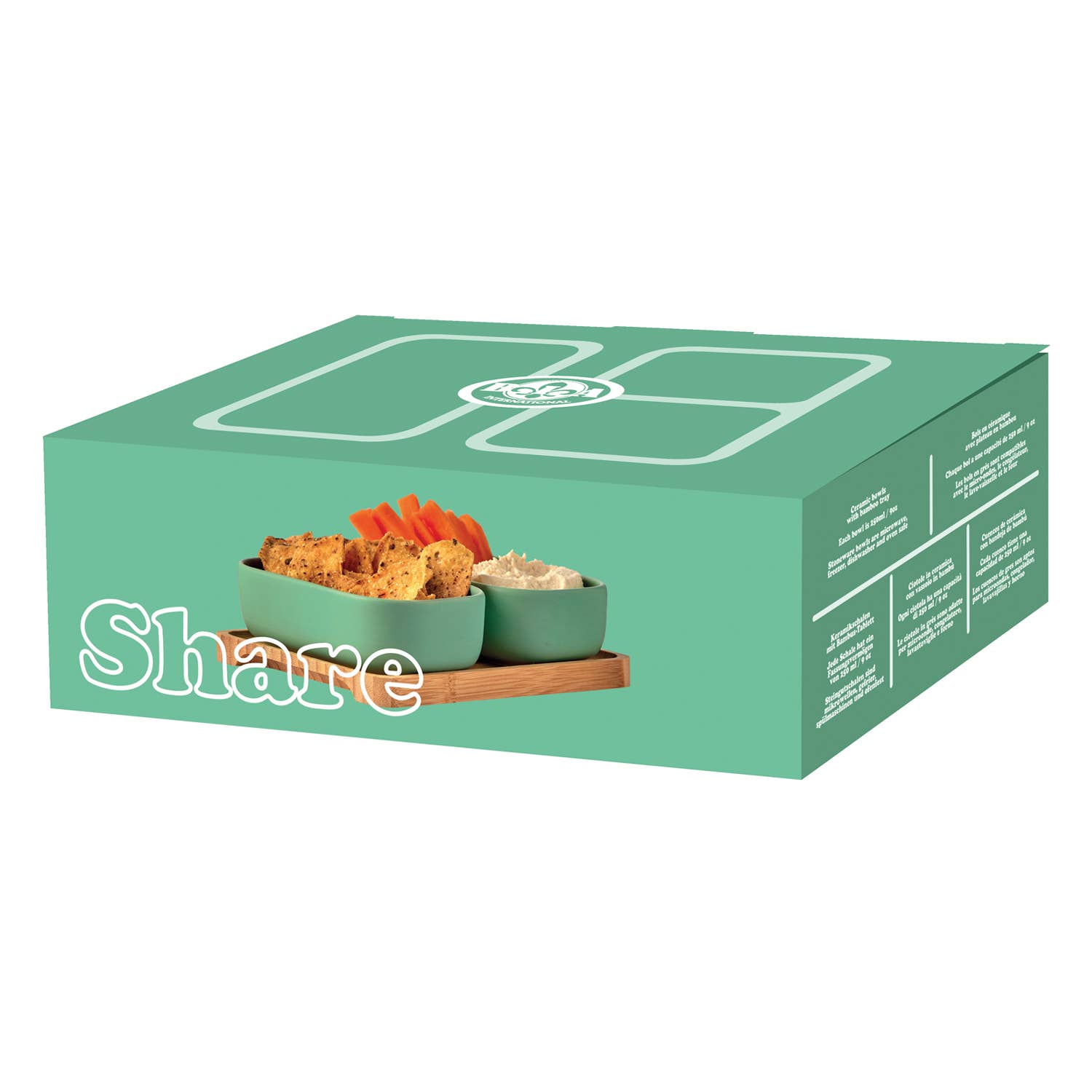 Set of 2 Share Rectangular Bowls Green