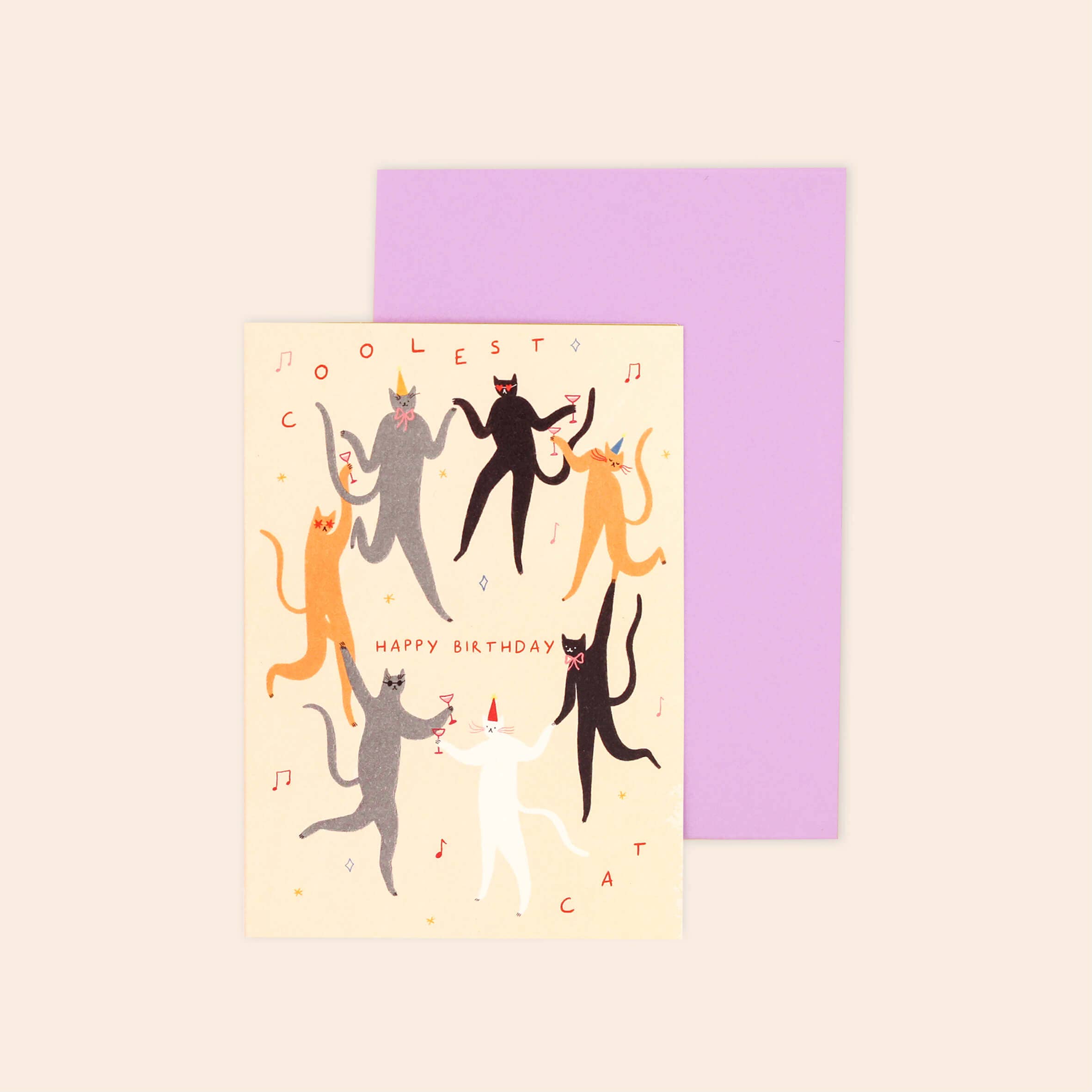 Coolest Cat Birthday Card | Dance Party Cats Card