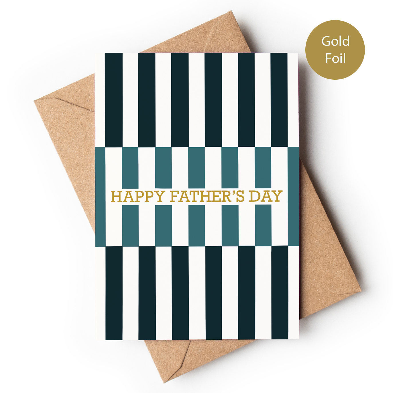 Father’s Day Card | Modern Stripes | Gold Foil
