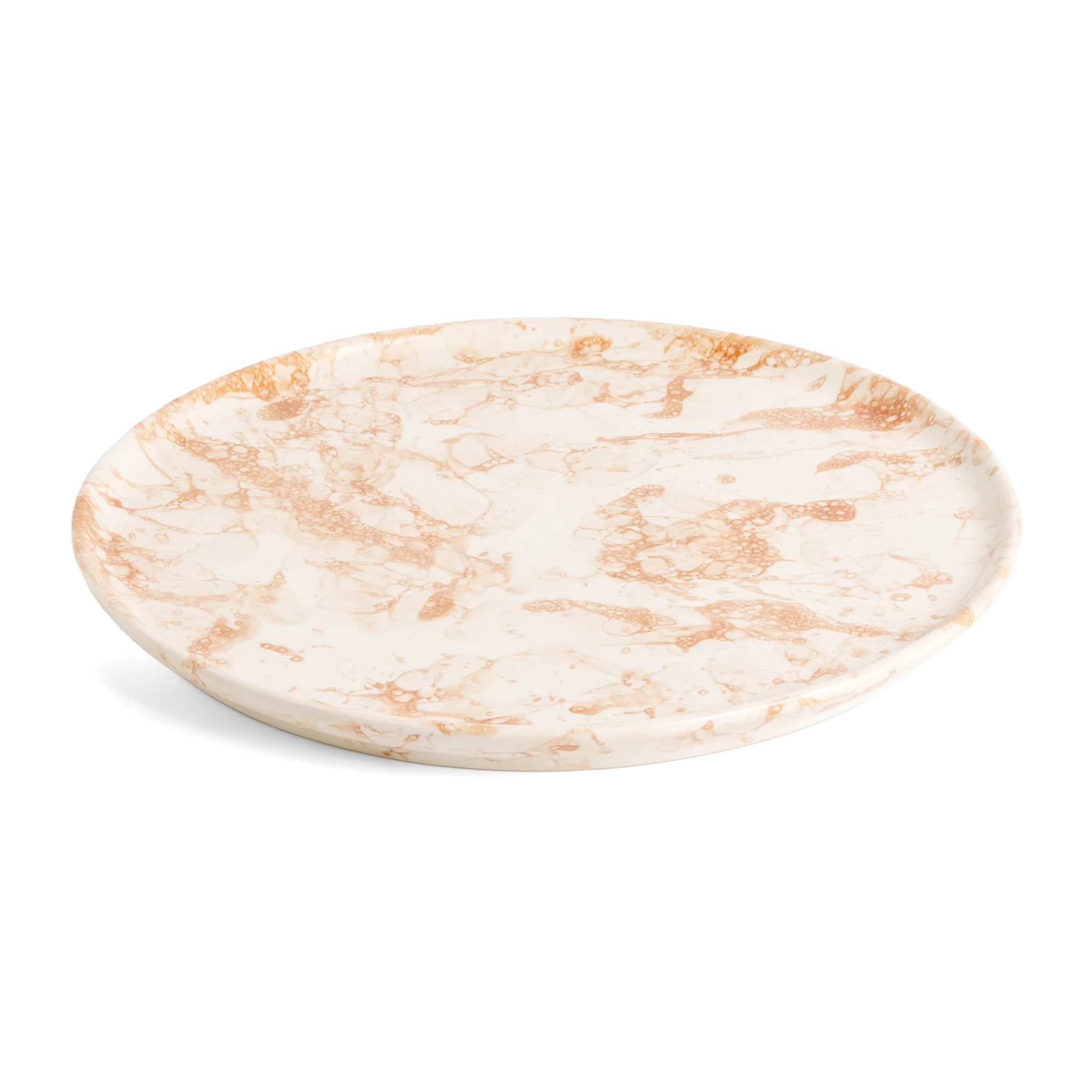 Round Serving Platter Marble Rust