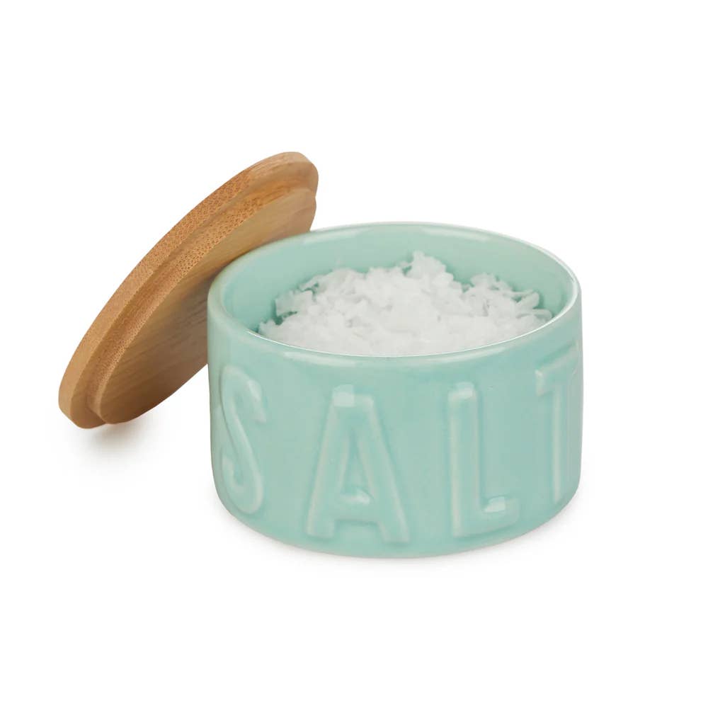 Balvi Ceramic Salt Bowl with Lid - Turquoise