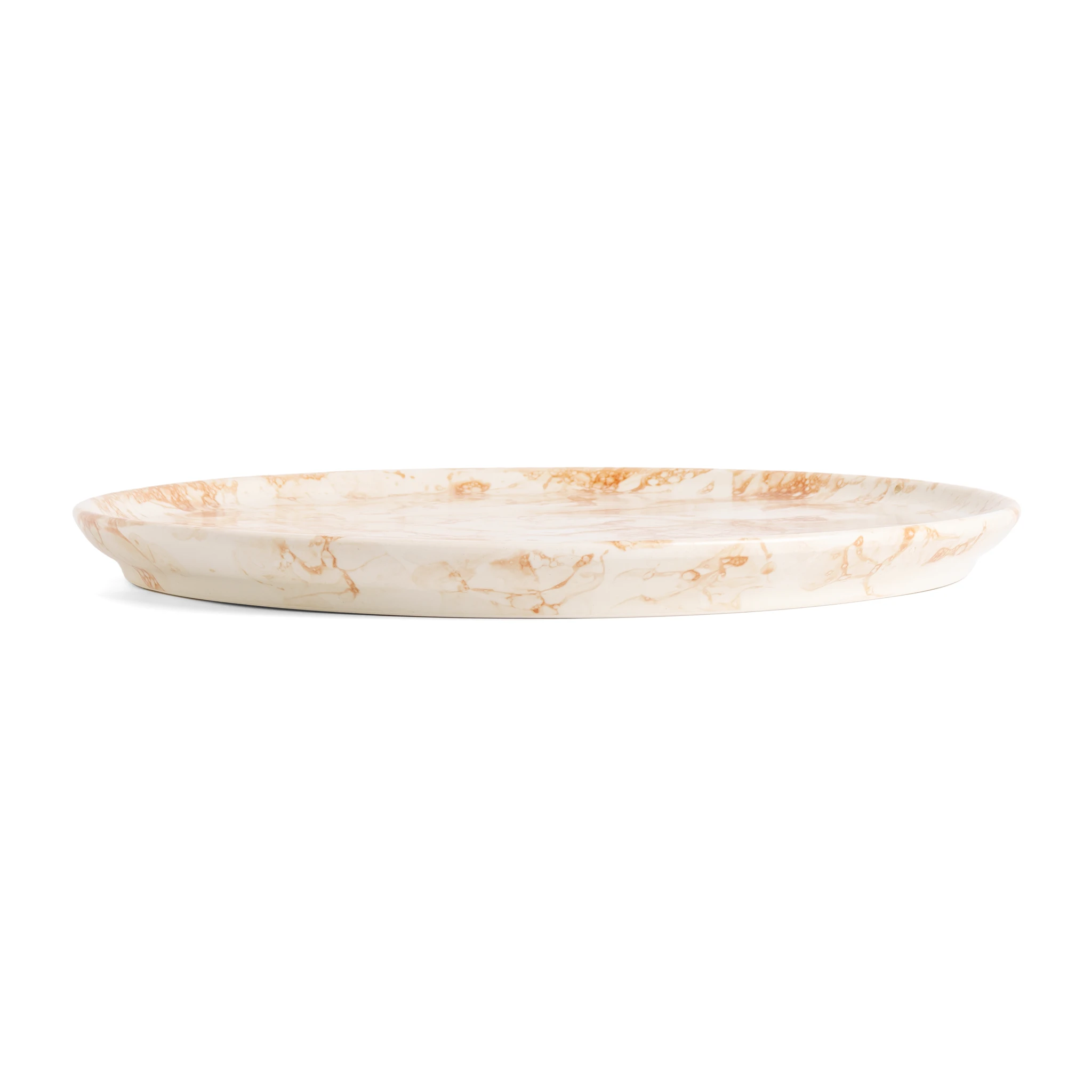 Round Serving Platter Marble Rust
