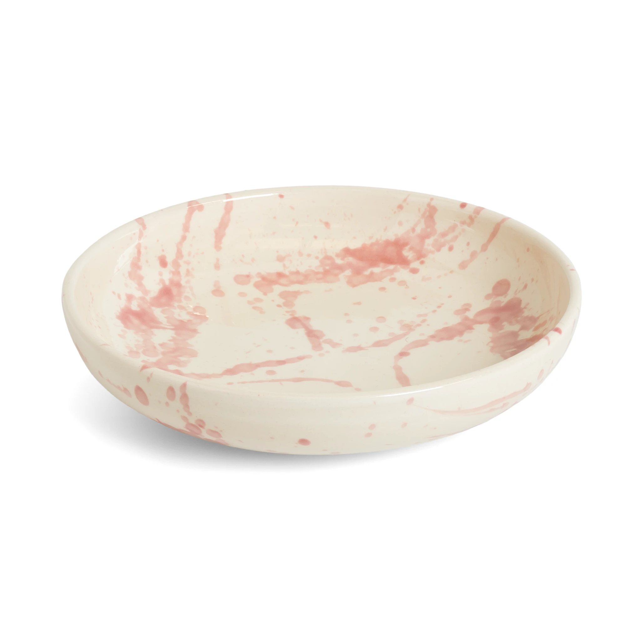 Shallow Bowl Rose Splatter
