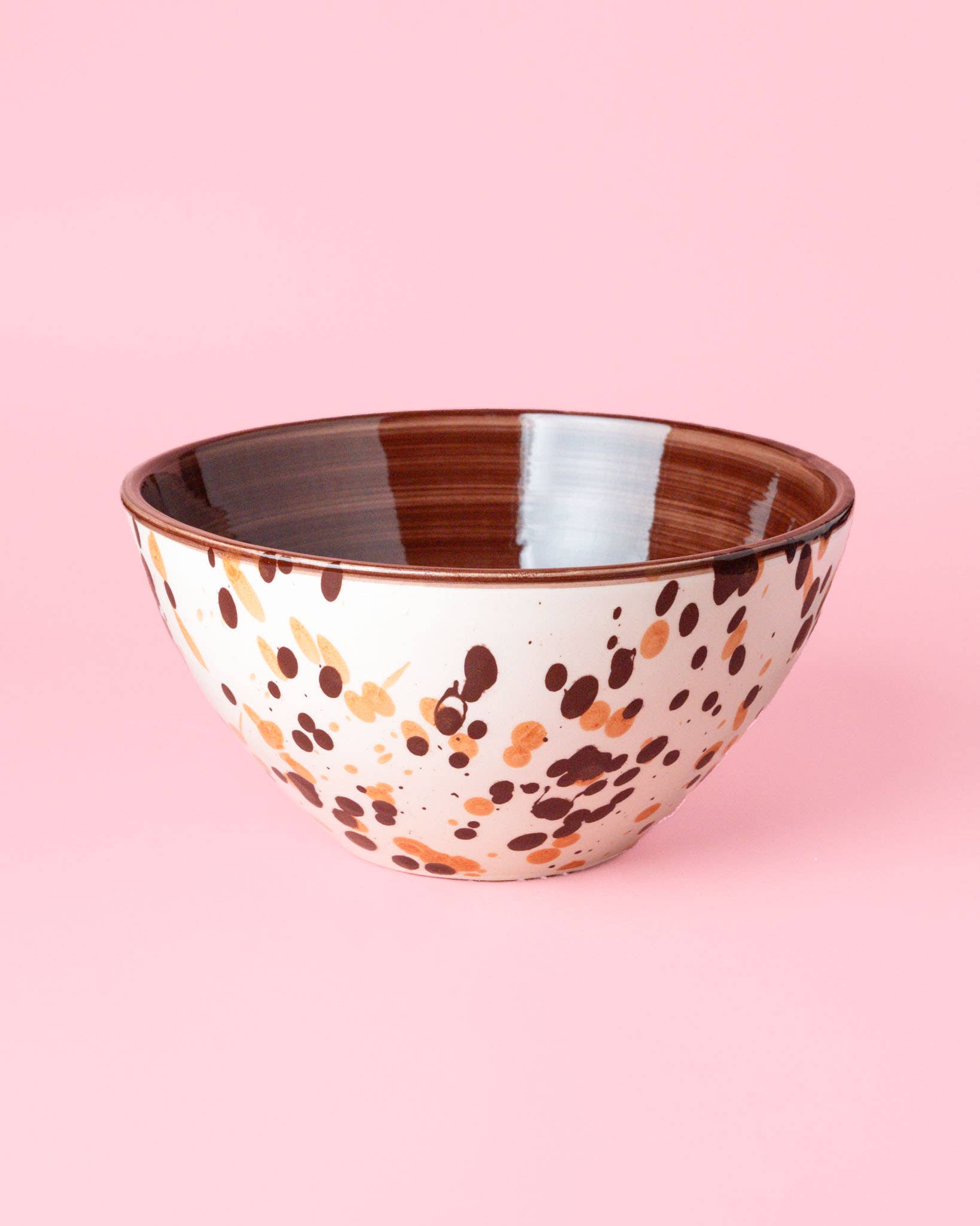 Ceramic salad bowl 1,5l - 21cm/Brown specks BROWN