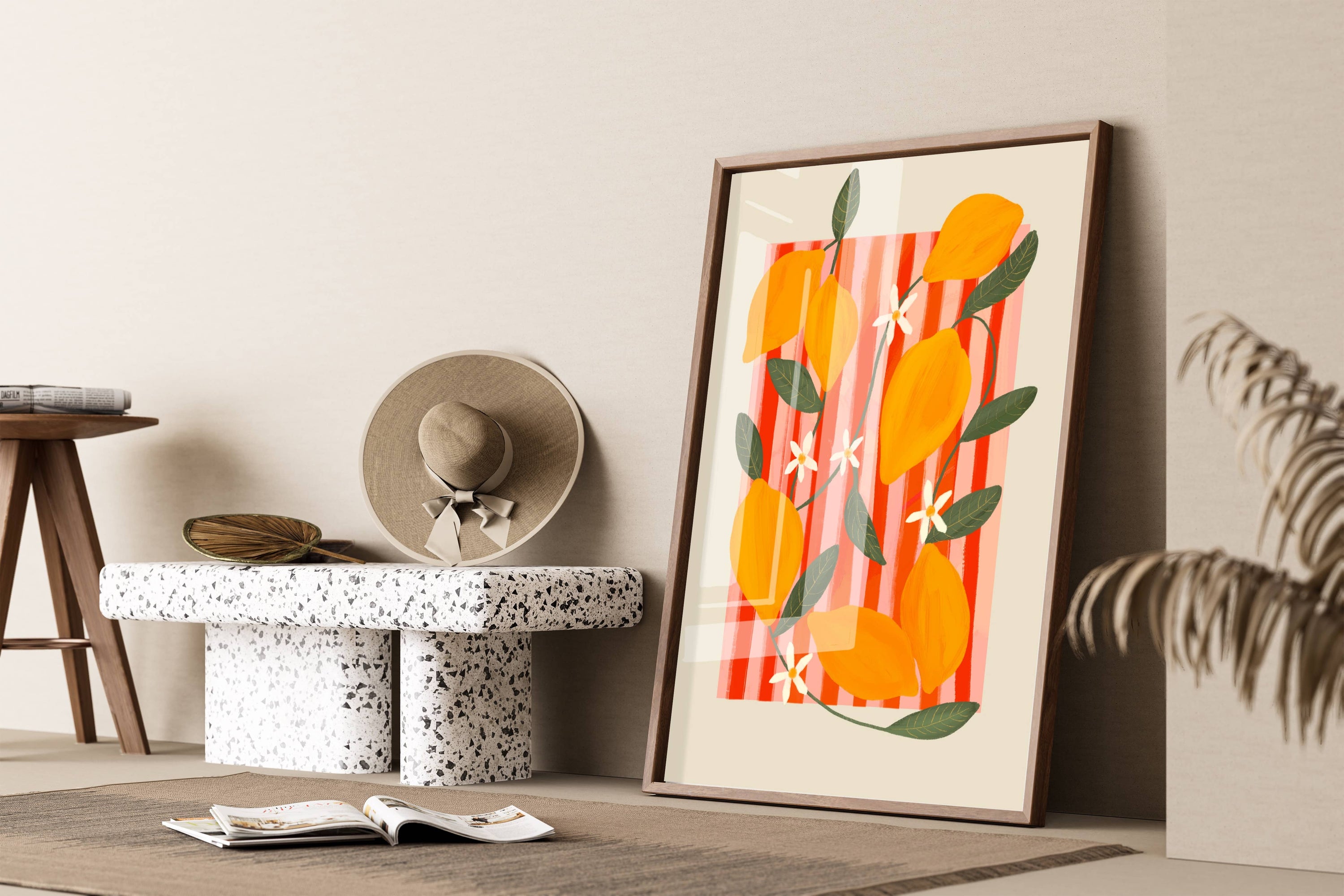 Lemon Fruit Market A3 Print