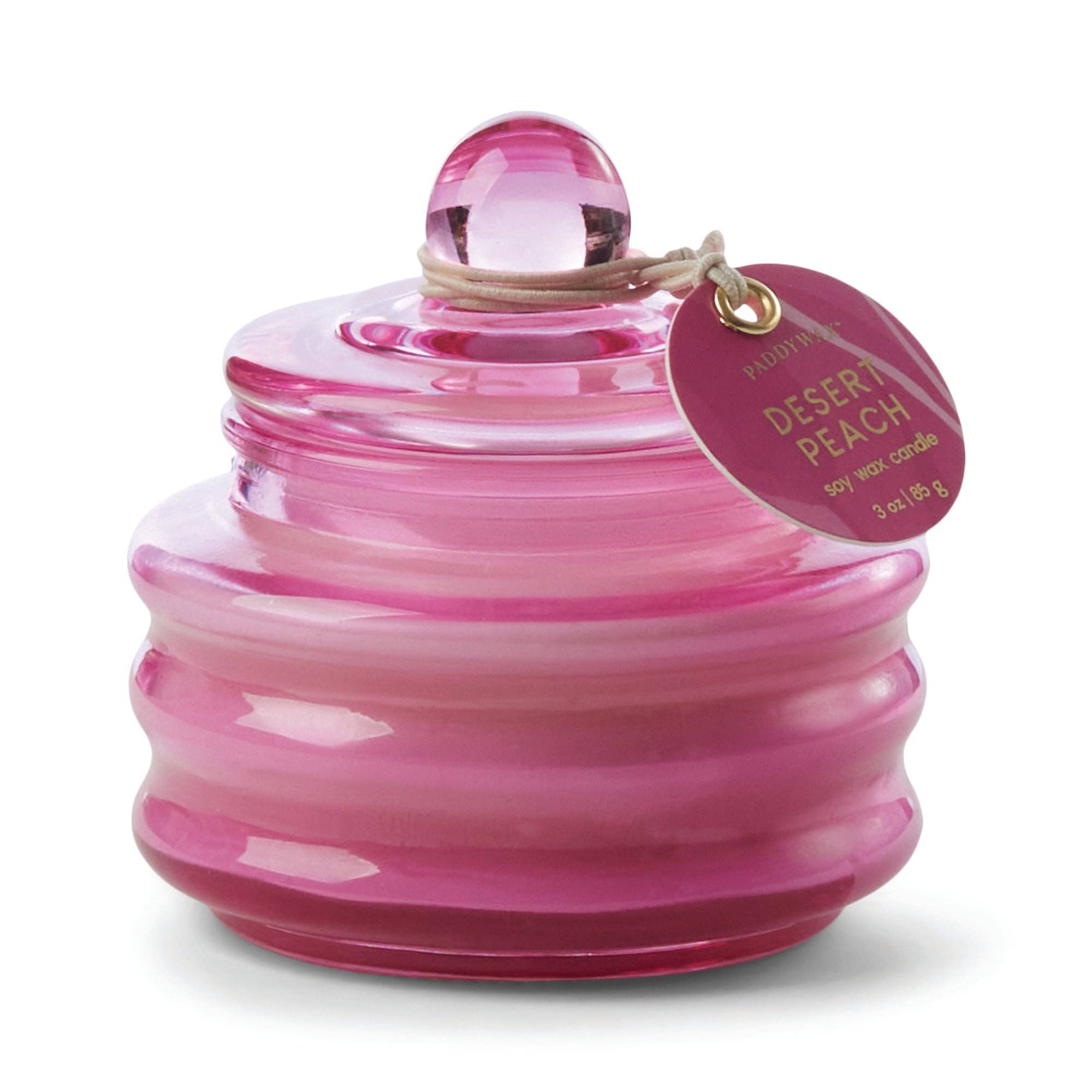 Paddywax Beam Glass Candle - Fuchsia Pink - Desert Peach