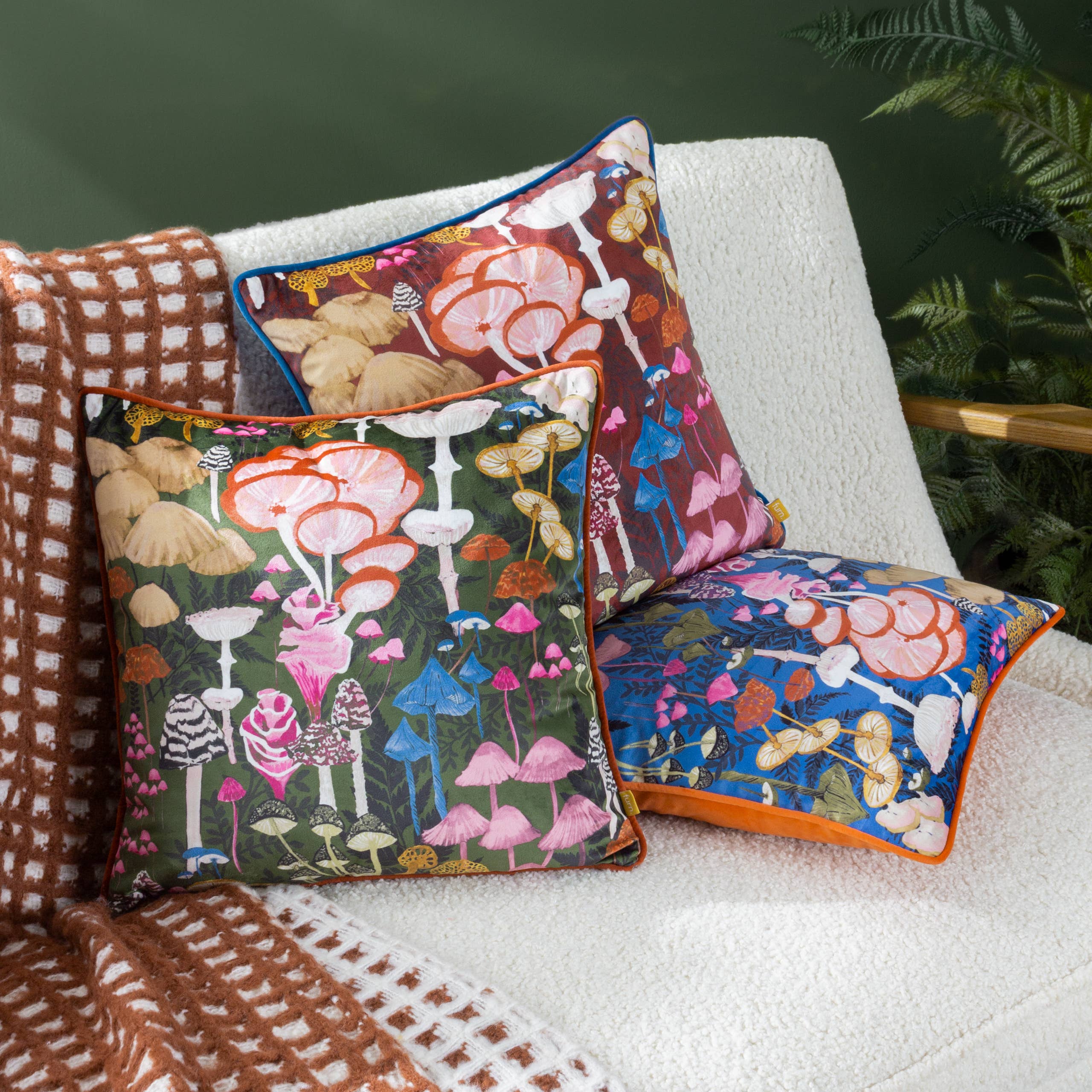 Amanita Mushroom Cushion Green