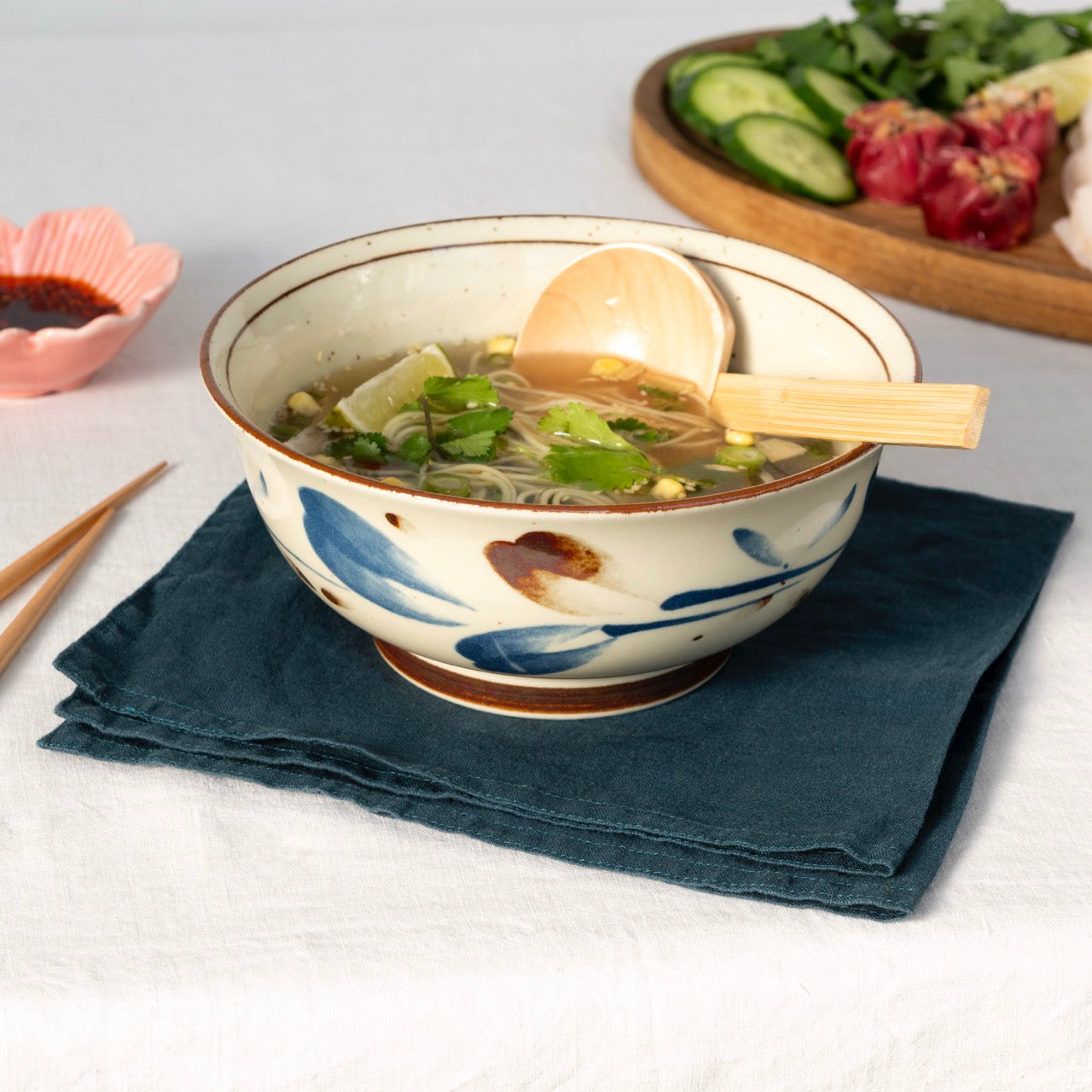 Japanese porcelain Ramen Bowl 18cm - Breeze Design