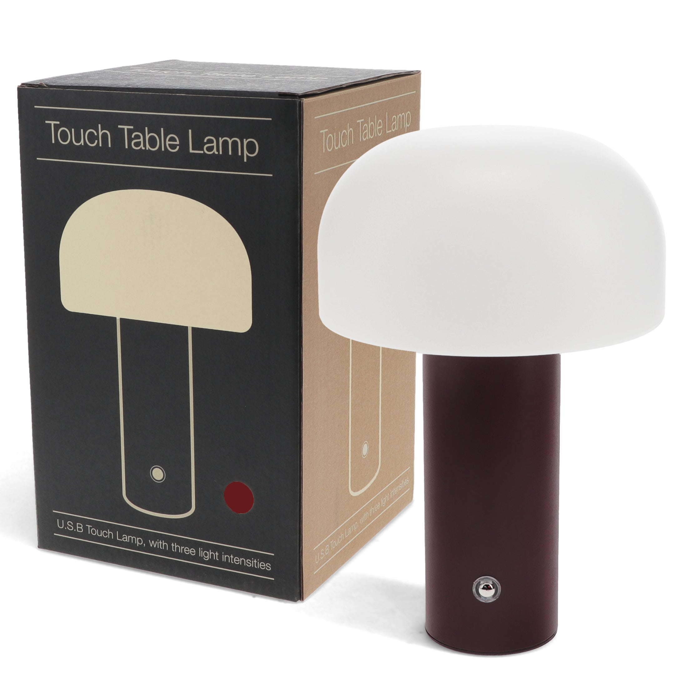 USB Rechargeable Mushroom Touch Lamp - Brown