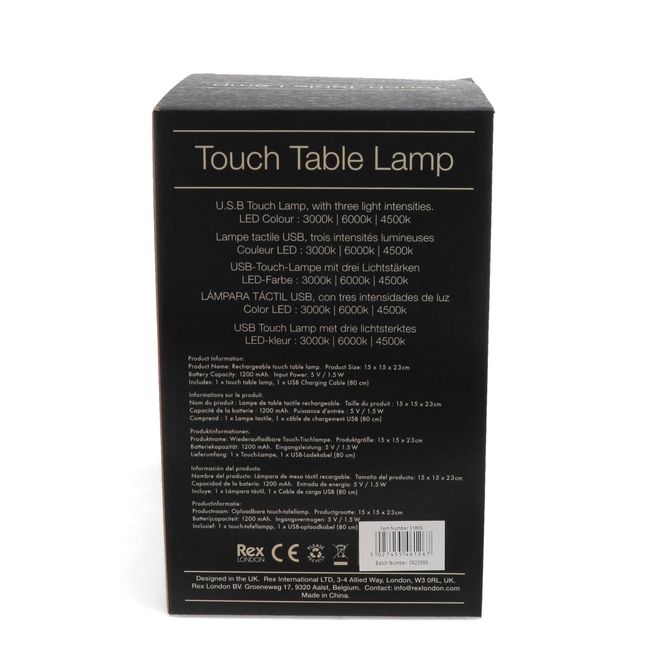 USB Rechargeable Mushroom Touch Lamp - Blue