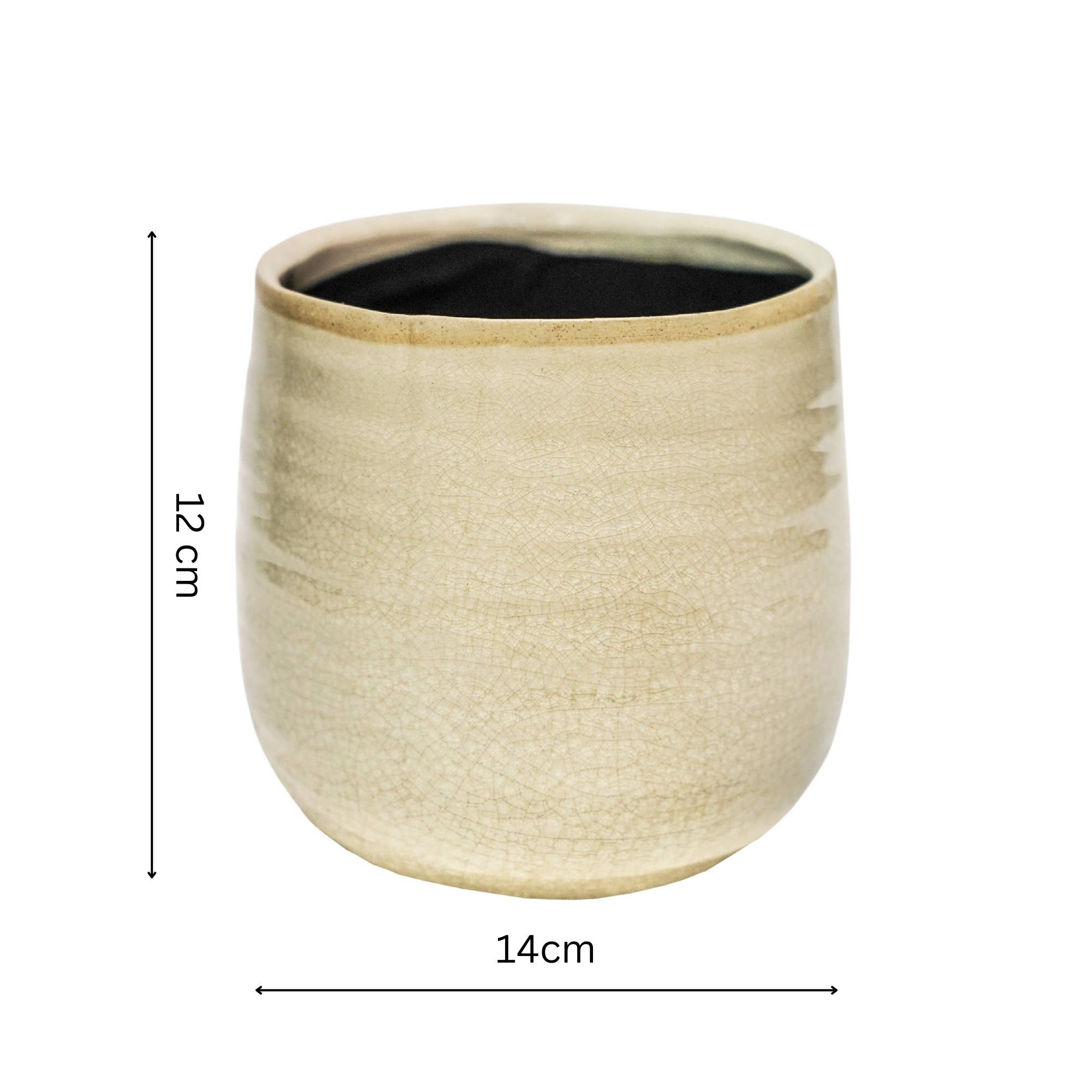 Como Hand Finished Indoor Ceramic Plant Pot H12cm x D14cm