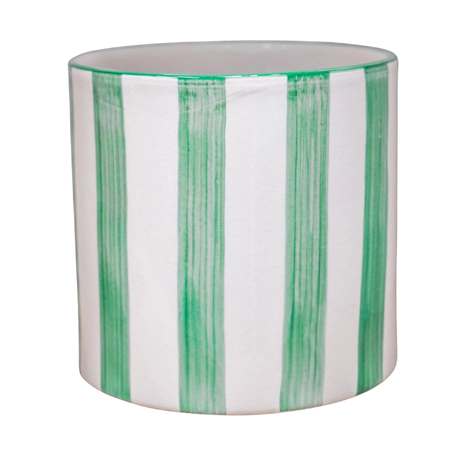 Paros Painted Stripe Planter H14cm D15cm