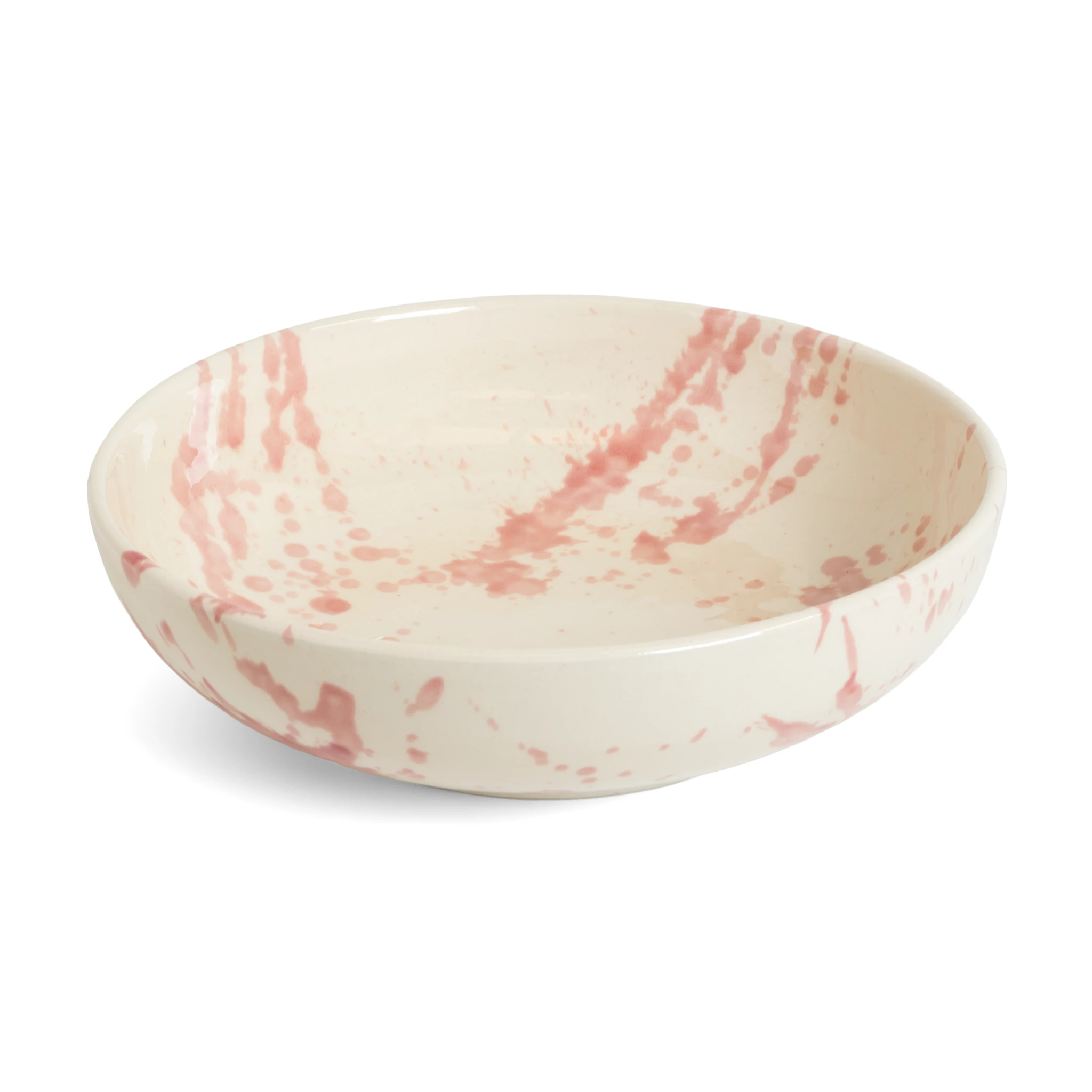 Shallow Serving Bowl Rose Splatter