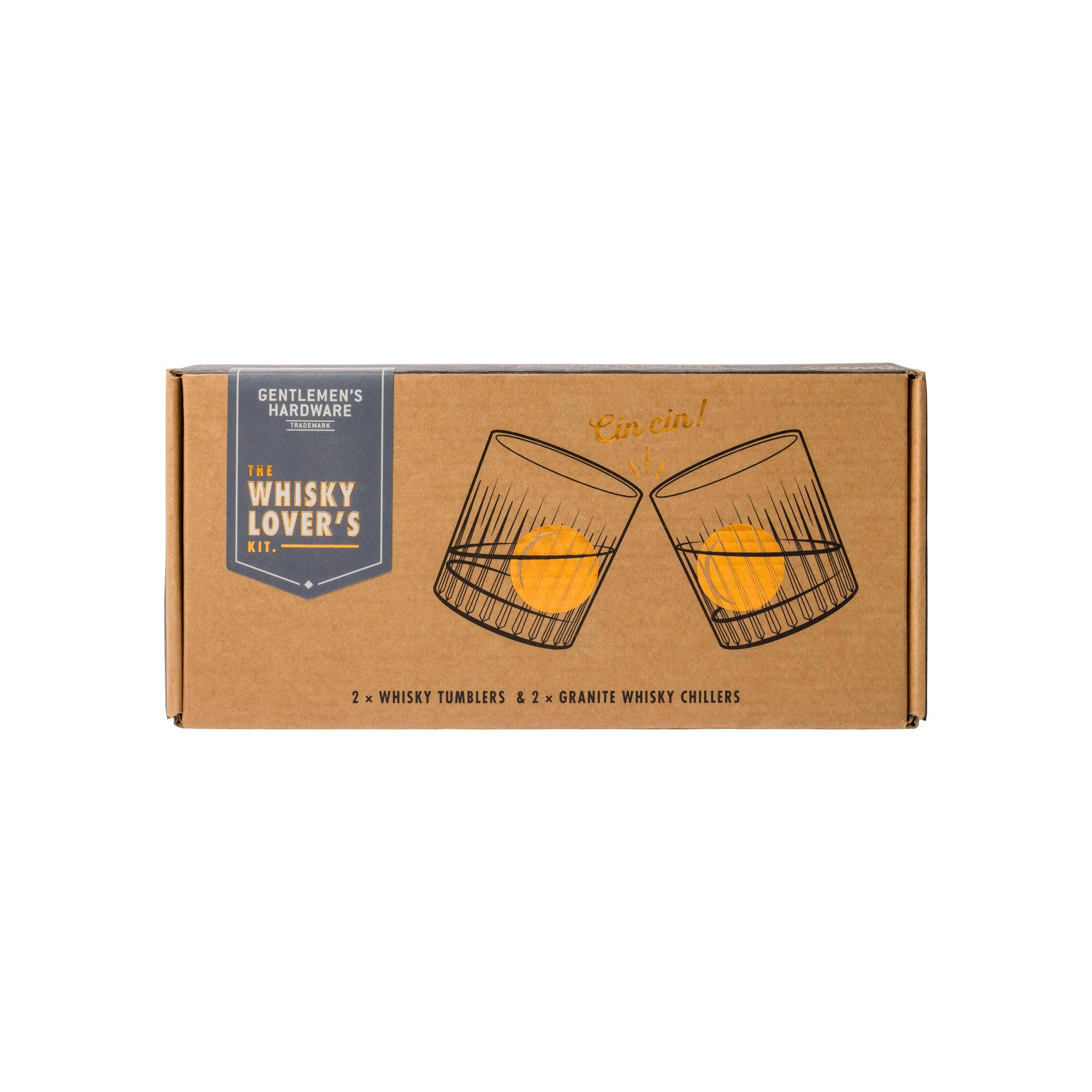 Gentlemen's Hardware Cocktail Tumbler & Whisky Stones Set