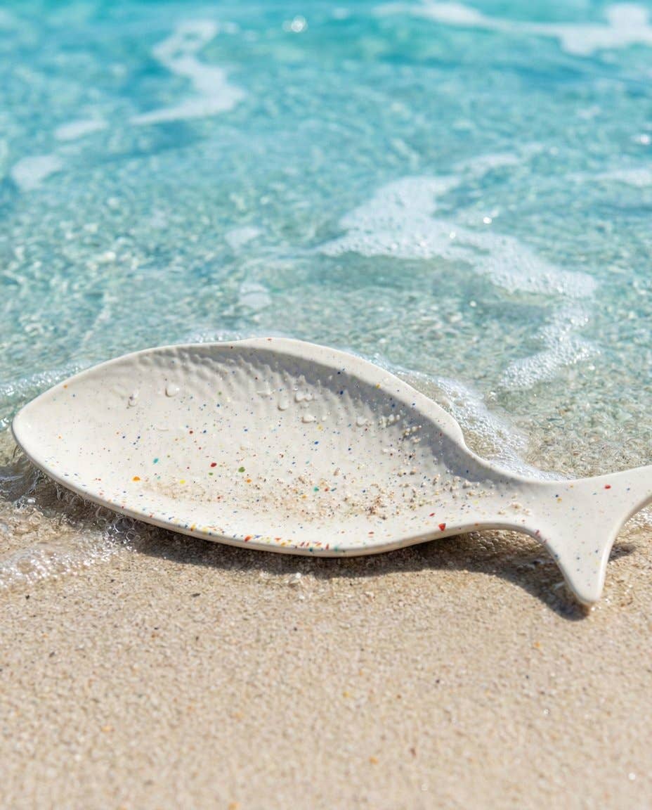 New Party Stoneware Fish Platter White
