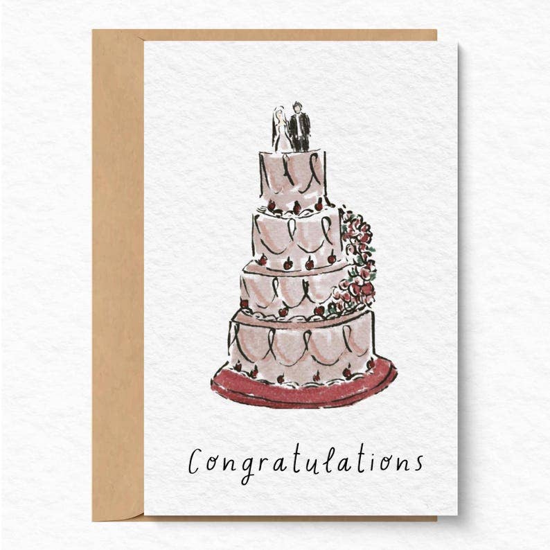 Forever Illustrations - Vintage Wedding Cake Greeting Card - A6