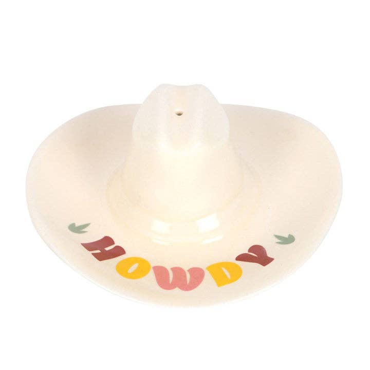 Howdy Cowboy Hat Ceramic Incense Stick Holder
