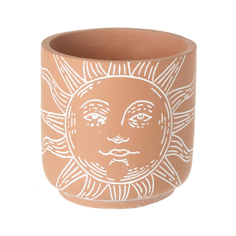 Cement Pot With Sun