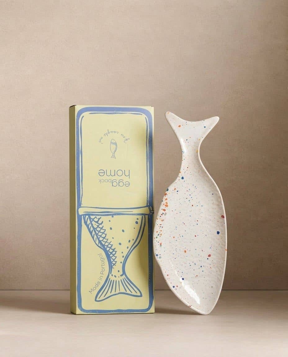 New Party Stoneware Fish Platter White