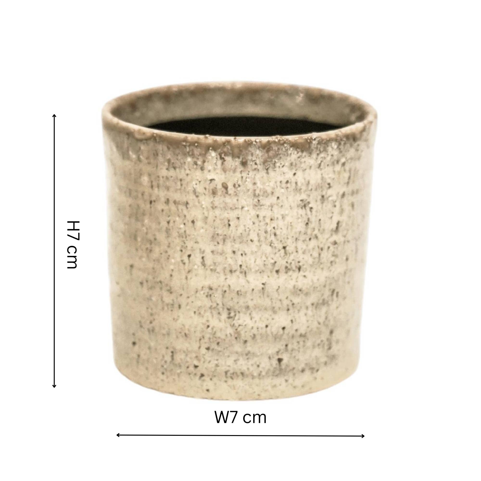 Chambray Reactive Glaze Ceramic Indoor Planter In Ivory