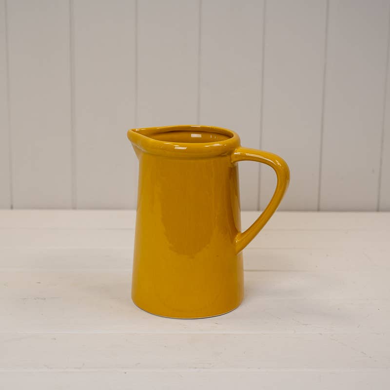 Large Burnt Yellow Ceramic Jug
