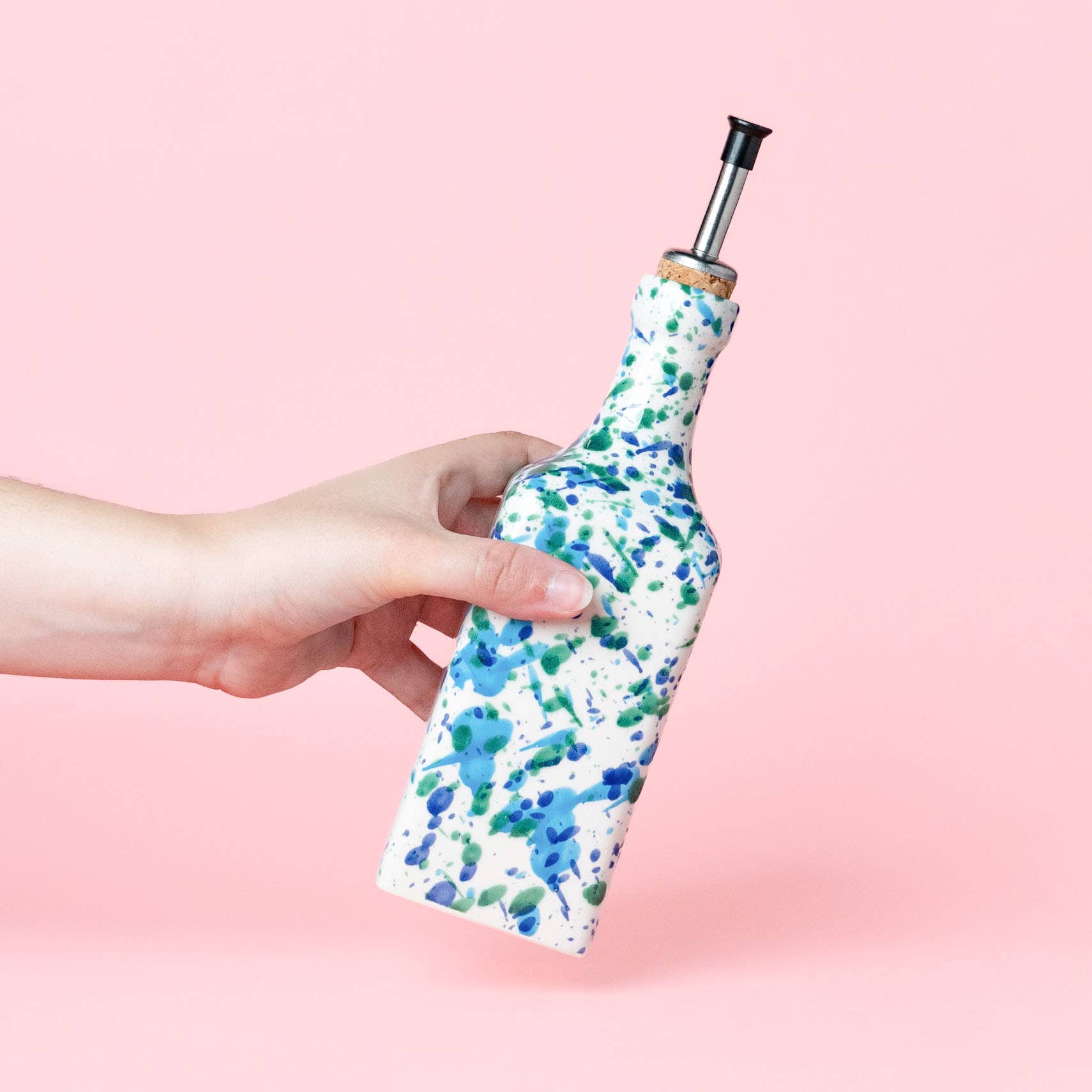 Ceramic Oil Dispenser/475ml/Blue and green/CORAL