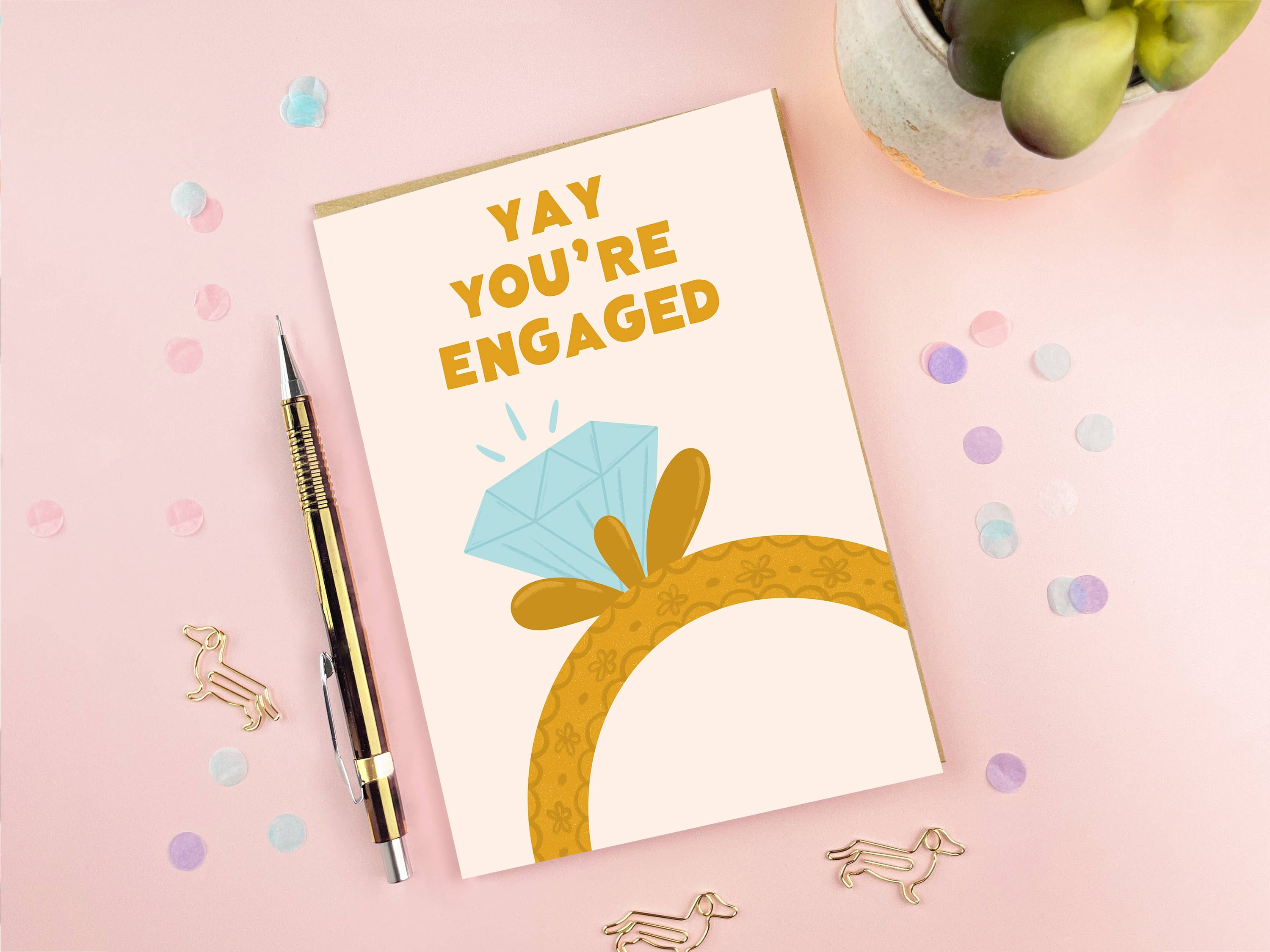 Yay You’re Engaged Card | Engagement Card | Ring Card
