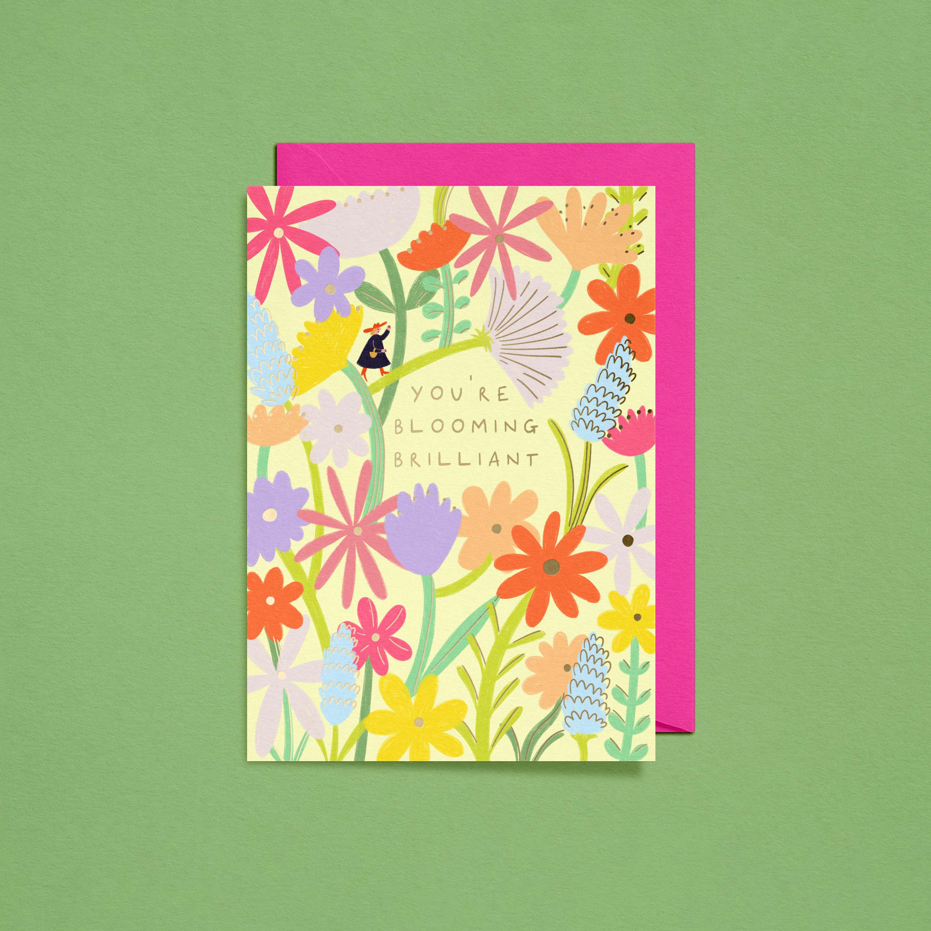 You're Blooming Brilliant Card | Floral Gold Foiled Card