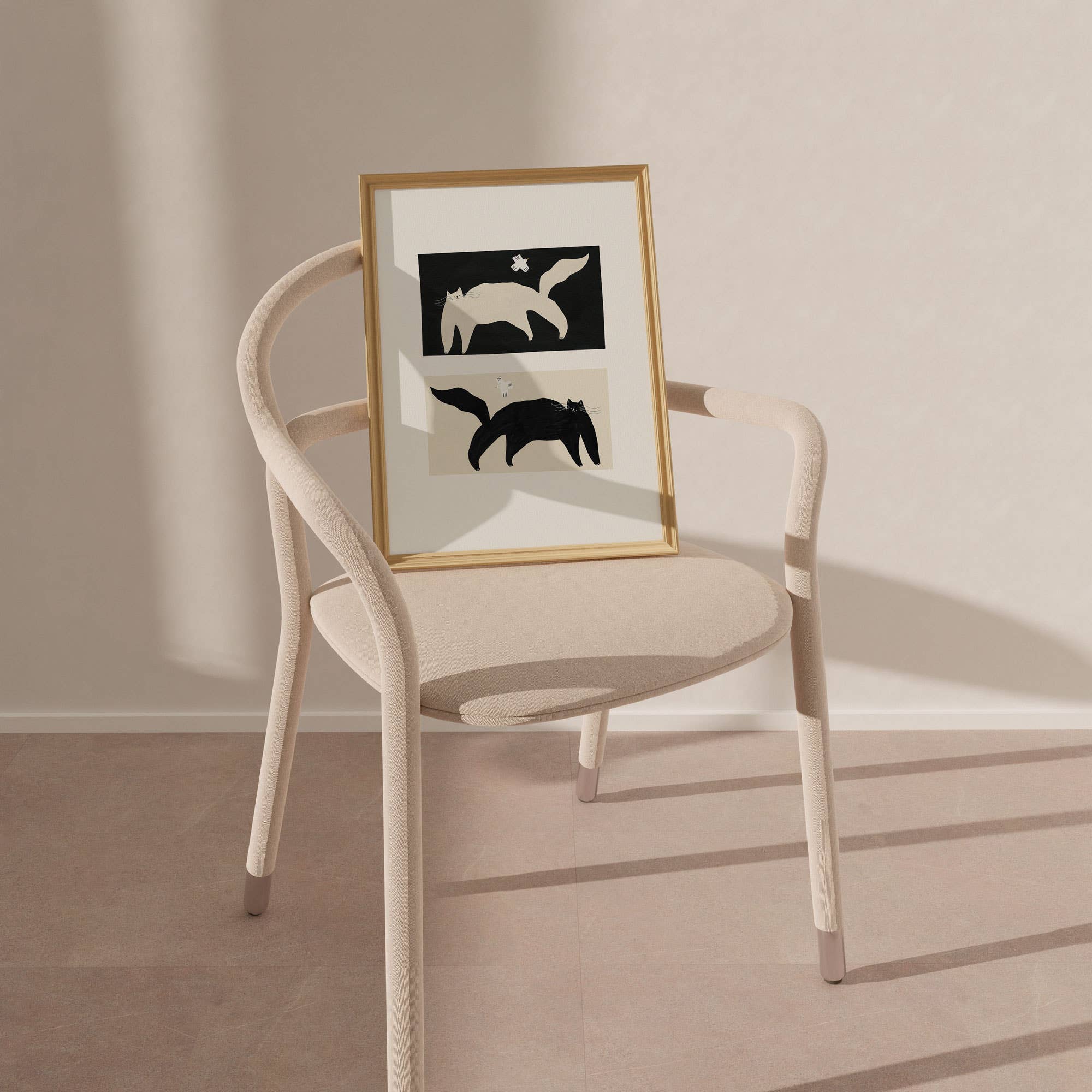 Negative / Positive Cats Art Print | Monochrome Wall Art