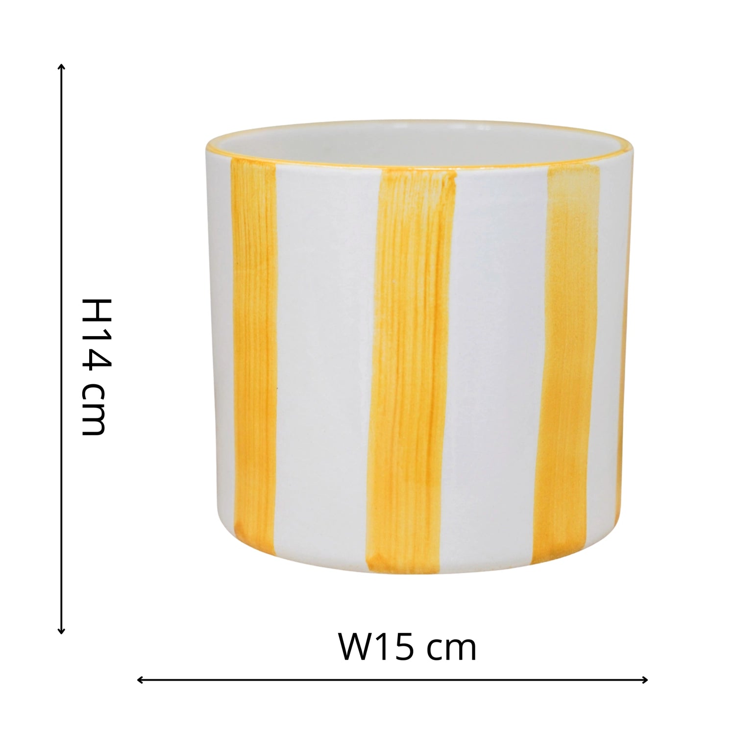 Paros Painted Stripe Planter H14cm D15cm