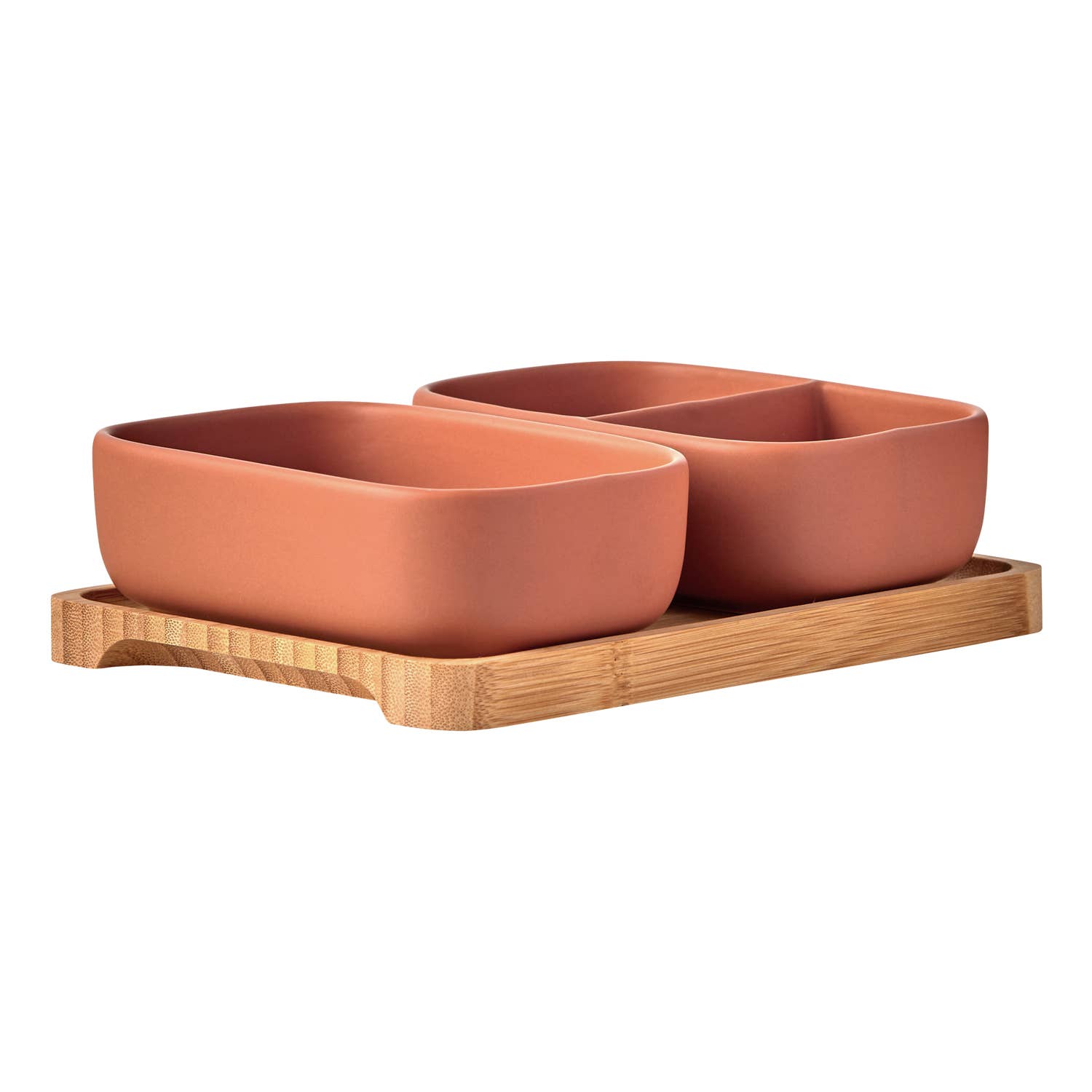 Set of 2 Share Rectangular Bowls Terracotta
