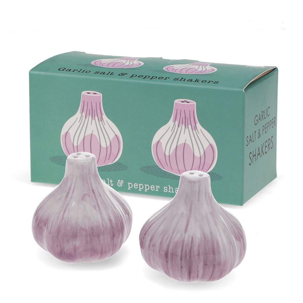 Ceramic salt and pepper shakers - Garlic