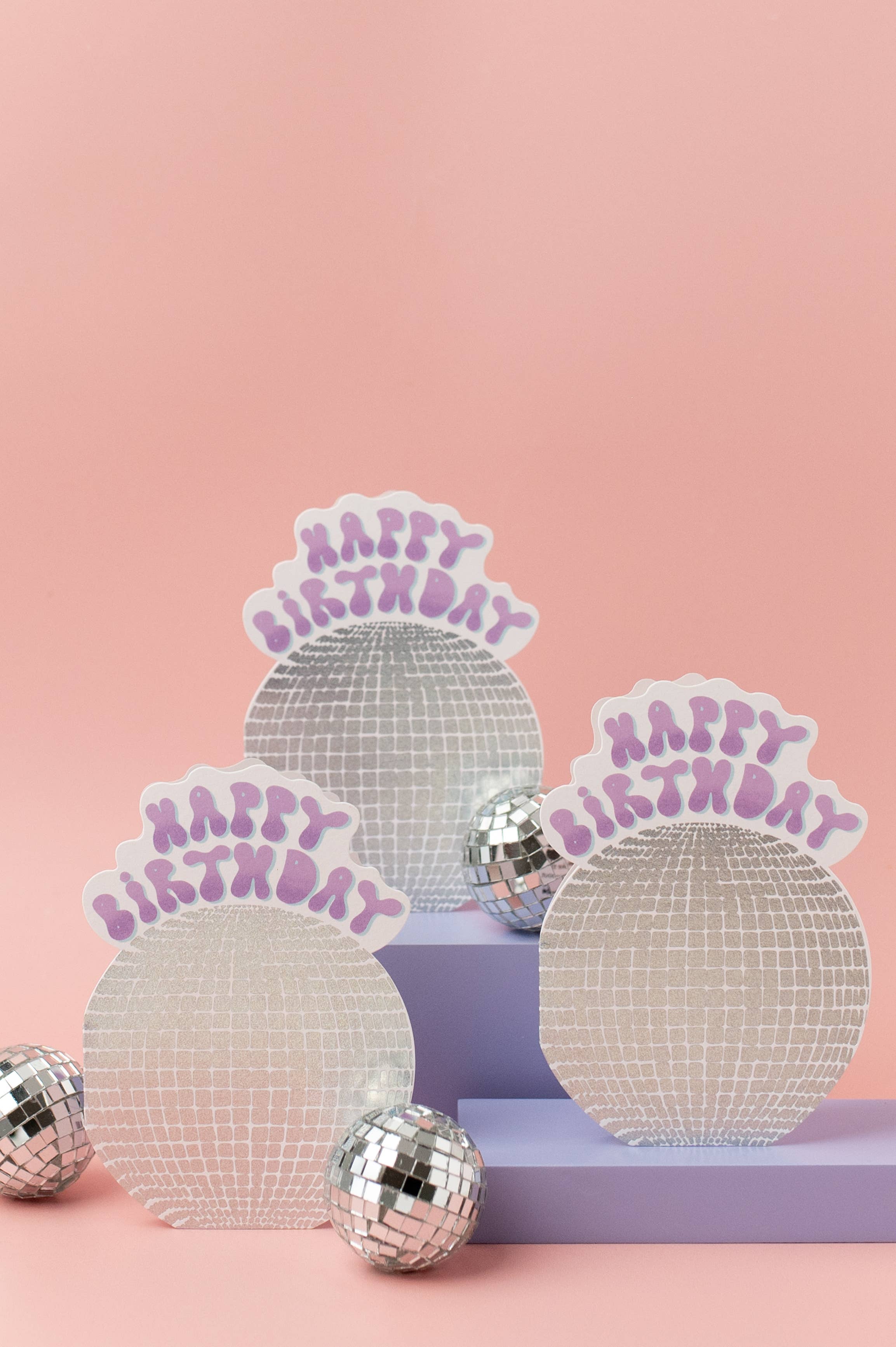 Disco Ball Birthday Card | Shaped Die Cut Mirror Ball Card
