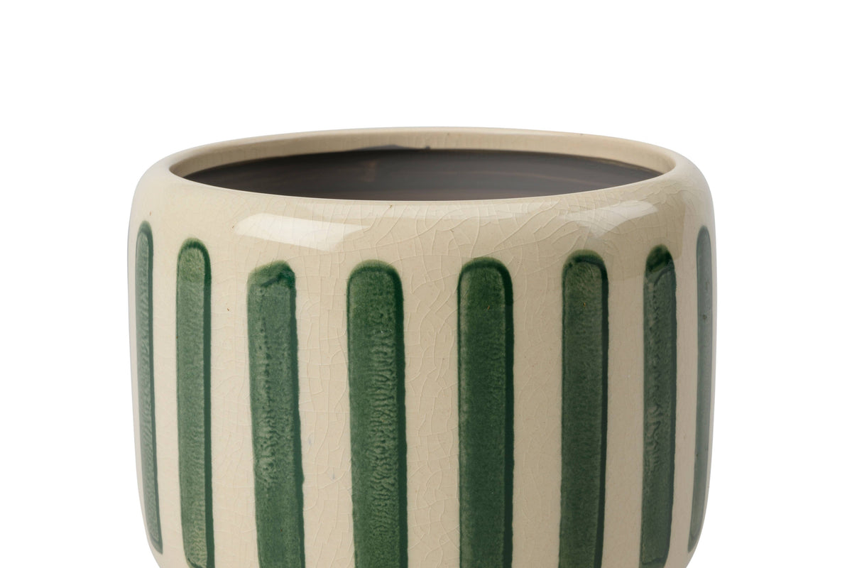 Collectors Indoor Pot 18cm Green Stripe