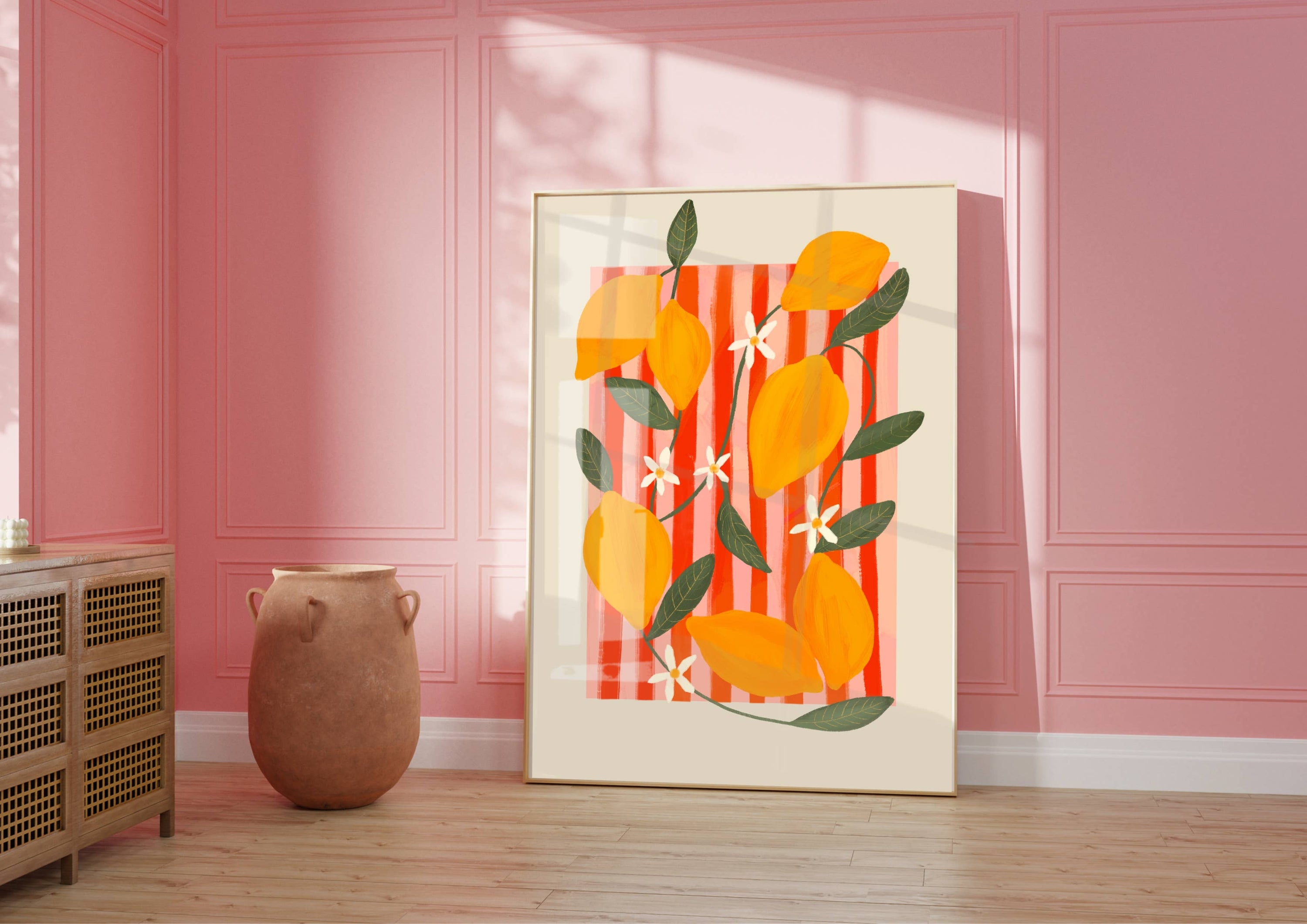 Lemon Fruit Market A3 Print