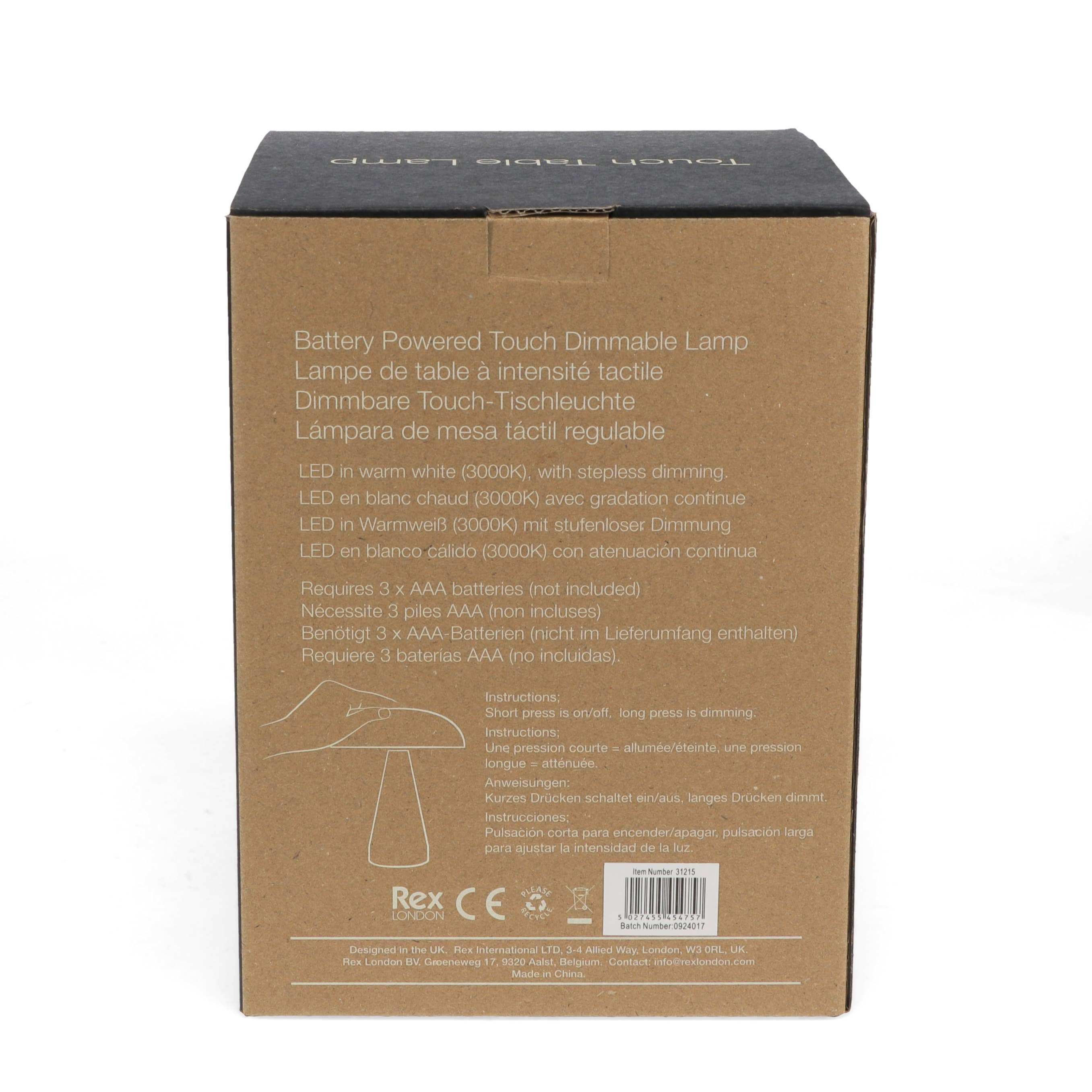 Touch dimmable mushroom table lamp - Mint green