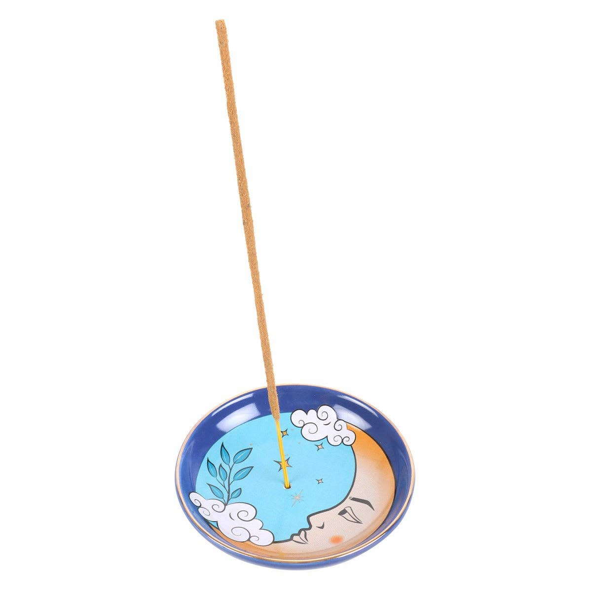 The Moon Celestial Blue Ceramic Incense Holder Plate