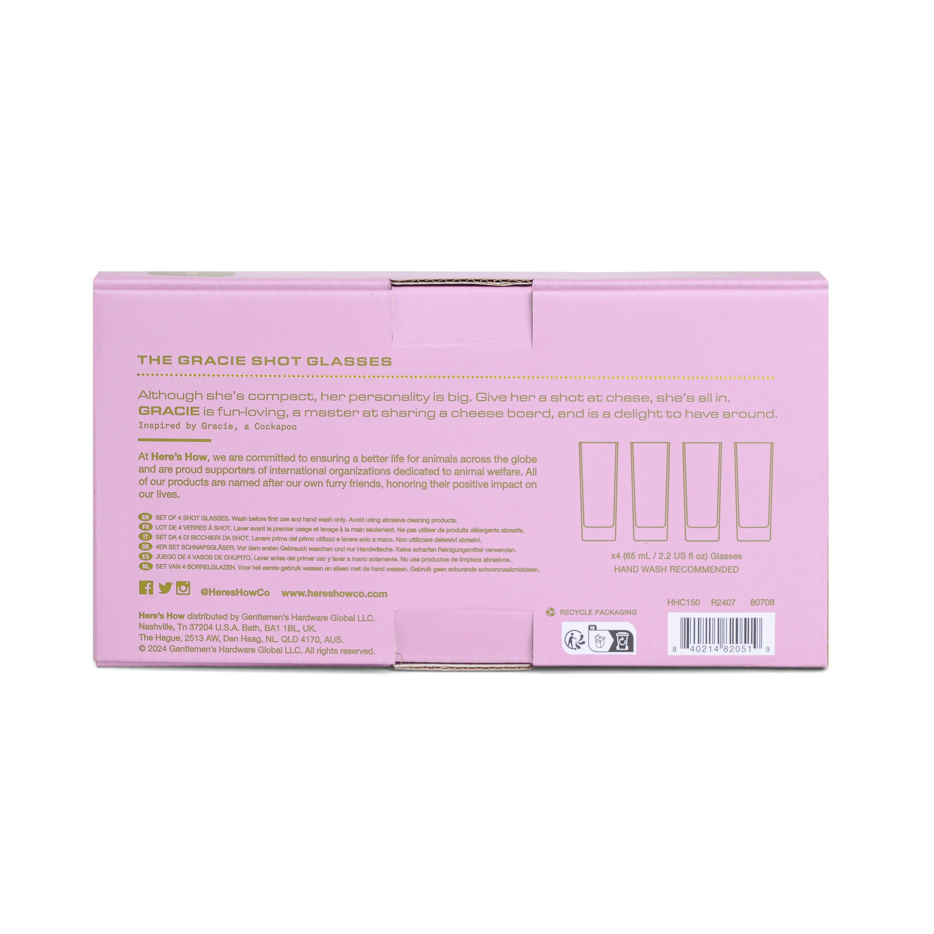 Here's How "The Gracie" Set of 4 Shot Glasses