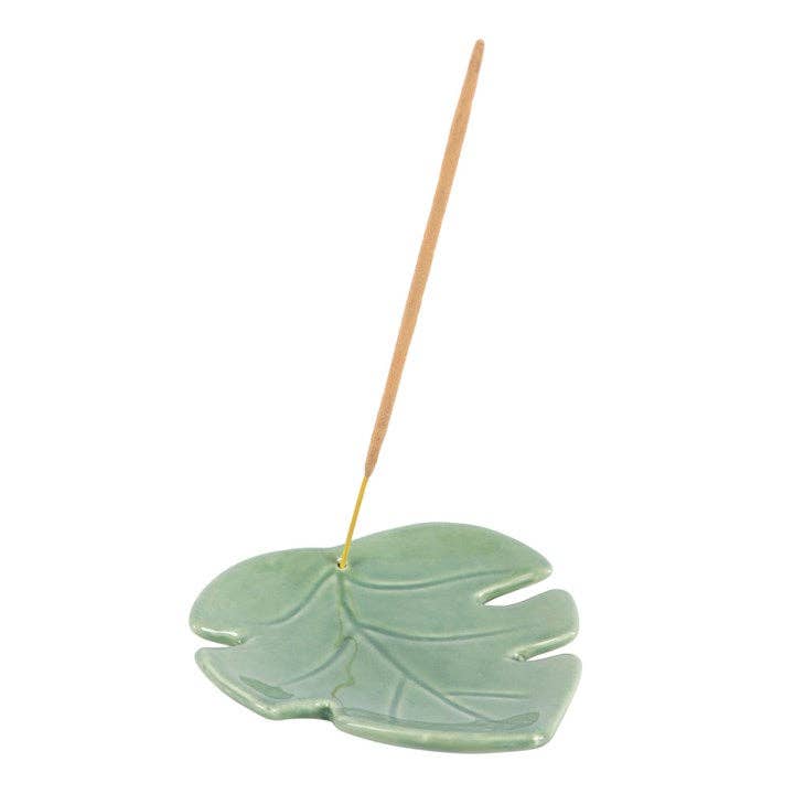 Palm Leaf Ceramic Incense Holder Plate
