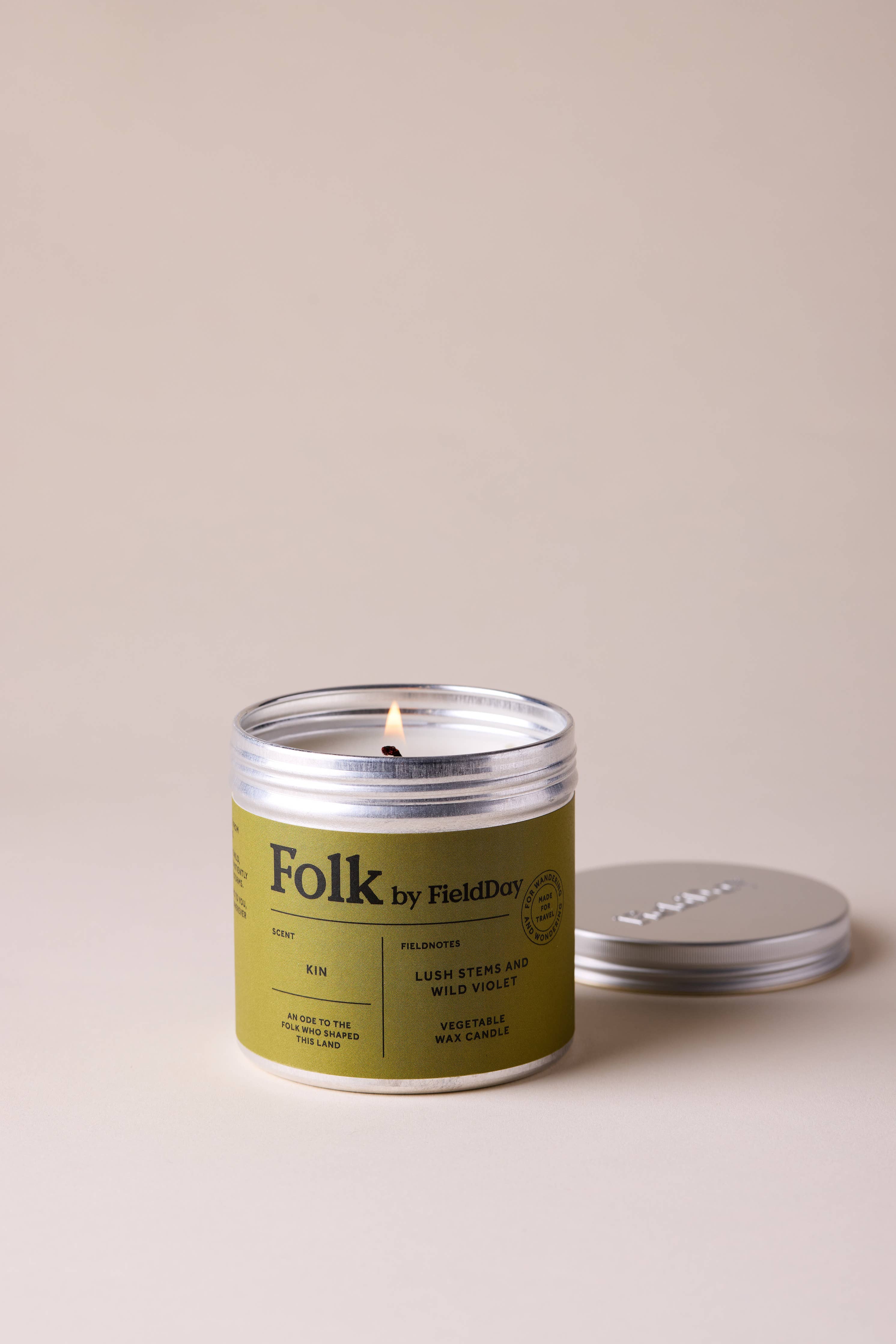 Kin Vegetable Wax Folk Tin Candle